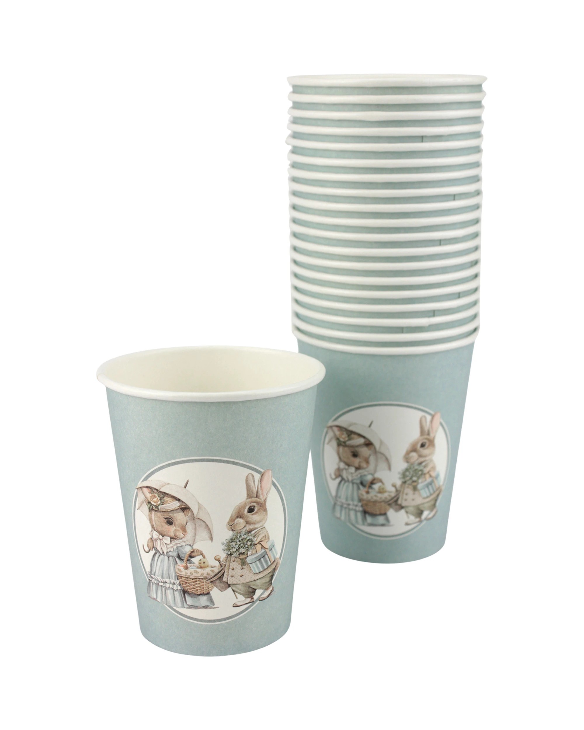1 Oceana Charming Old World Rabbit Paper Cups Pack of 20, 1 of 2