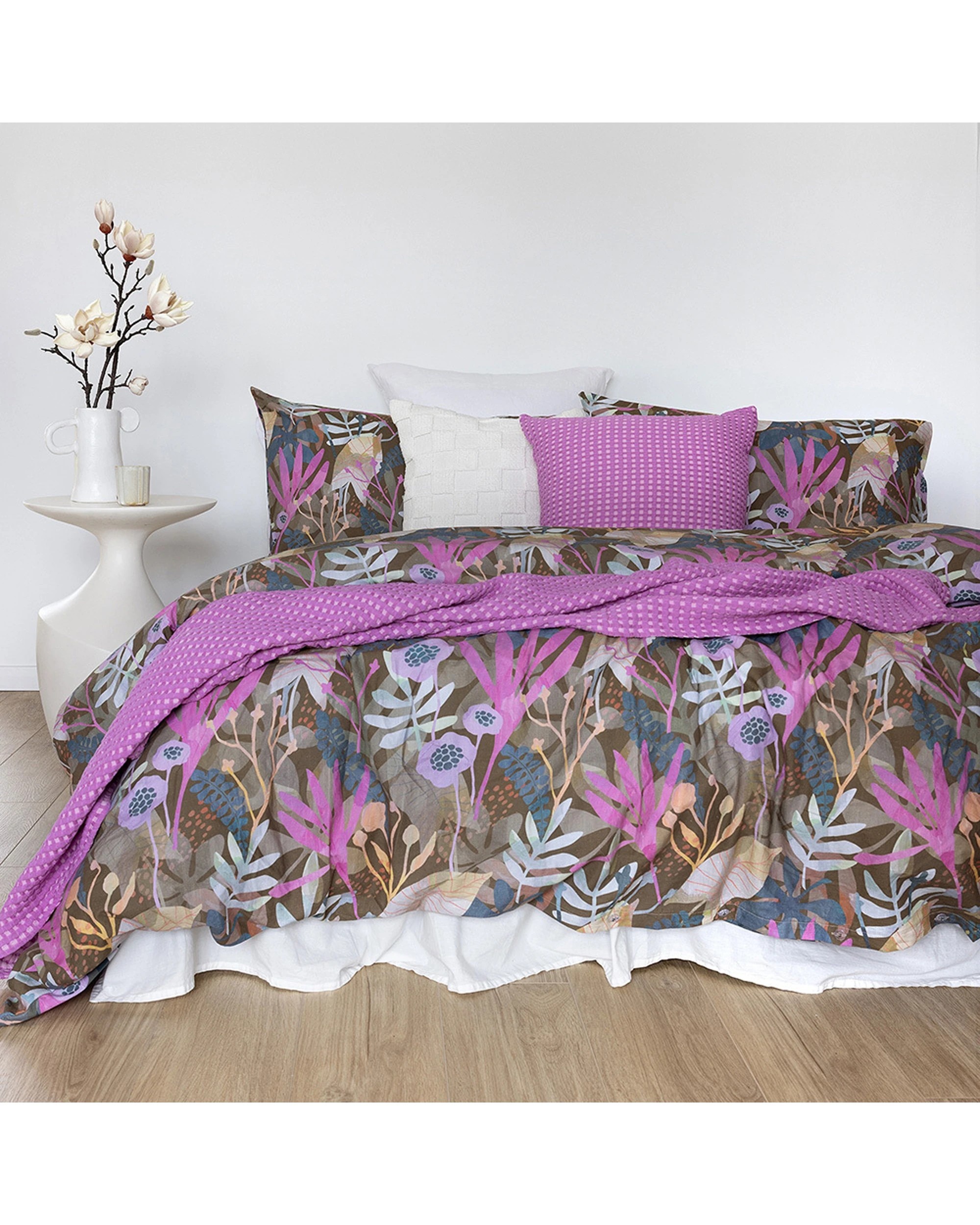 2 BAMBURY Hana Quilt Cover Set Washed Cotton Reversible Botanical Set With Pillowcase - Queen Bed - Pattern, 2 of 6