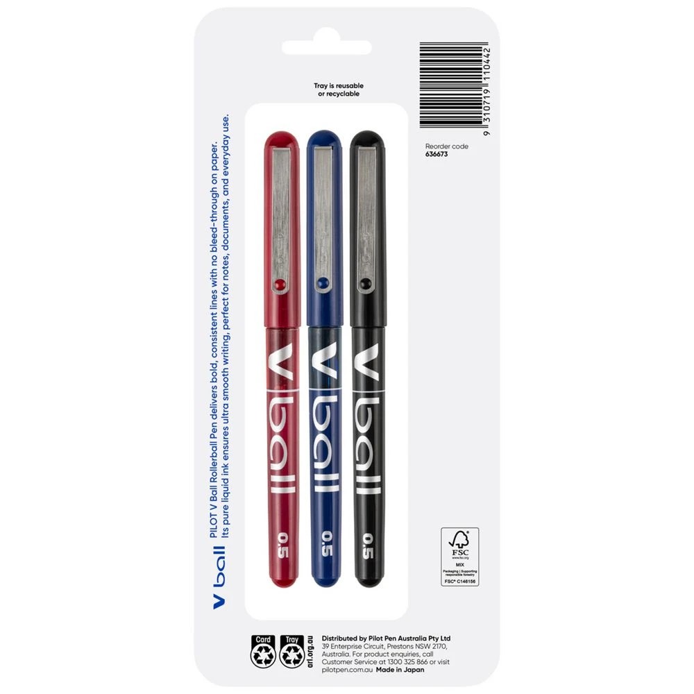 2 PILOT V Ball Extra Fine Rollerball Pen 0.5mm Assorted 3Pk, 2 of 6