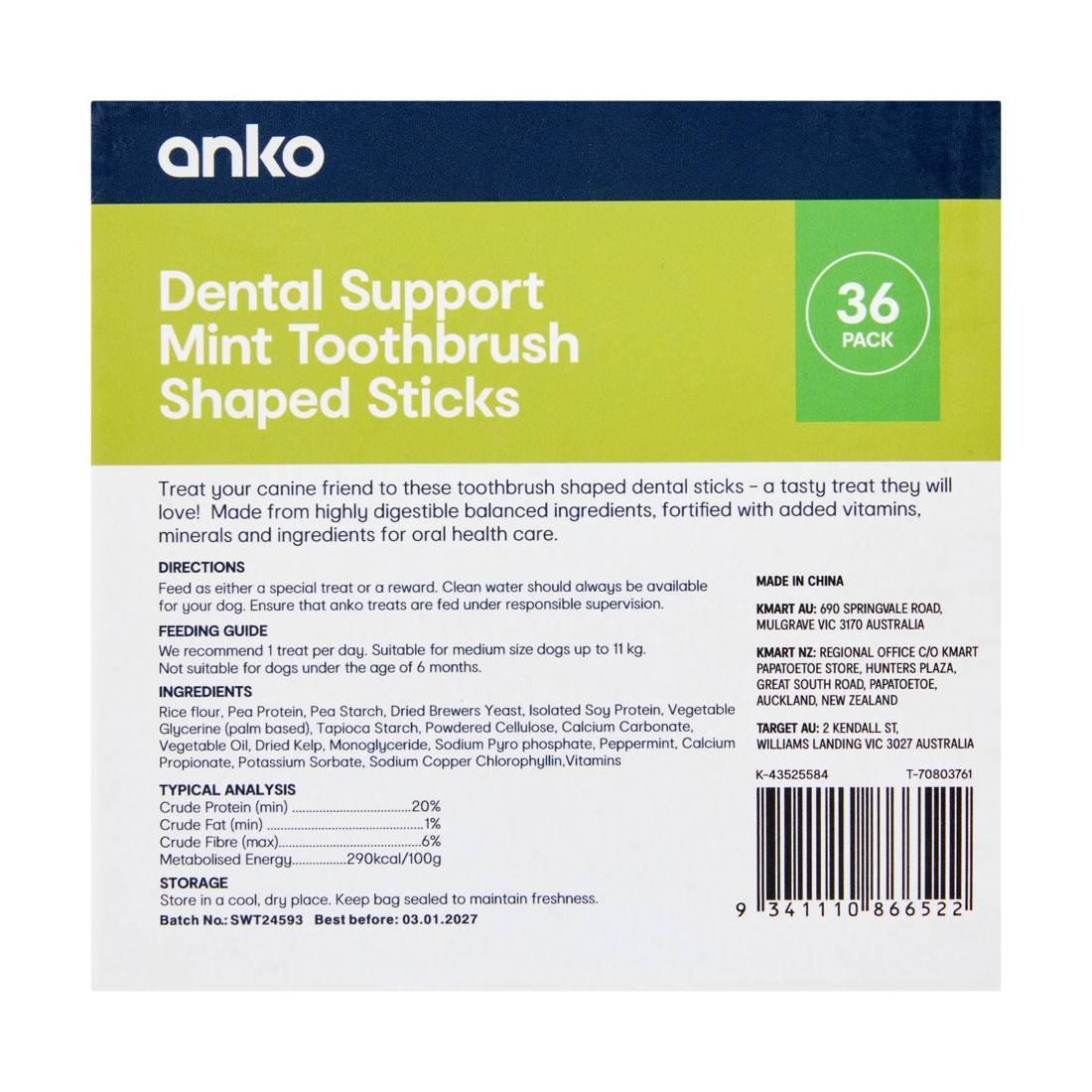 3 36 Pack Pet Treat Dental Toothbrush Bulk - Medium, 3 of 3