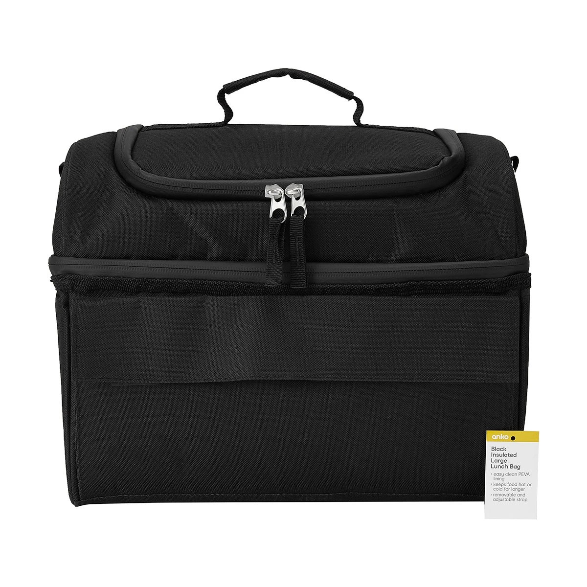 9 Black Insulated Large Lunch Bag, 9 of 10