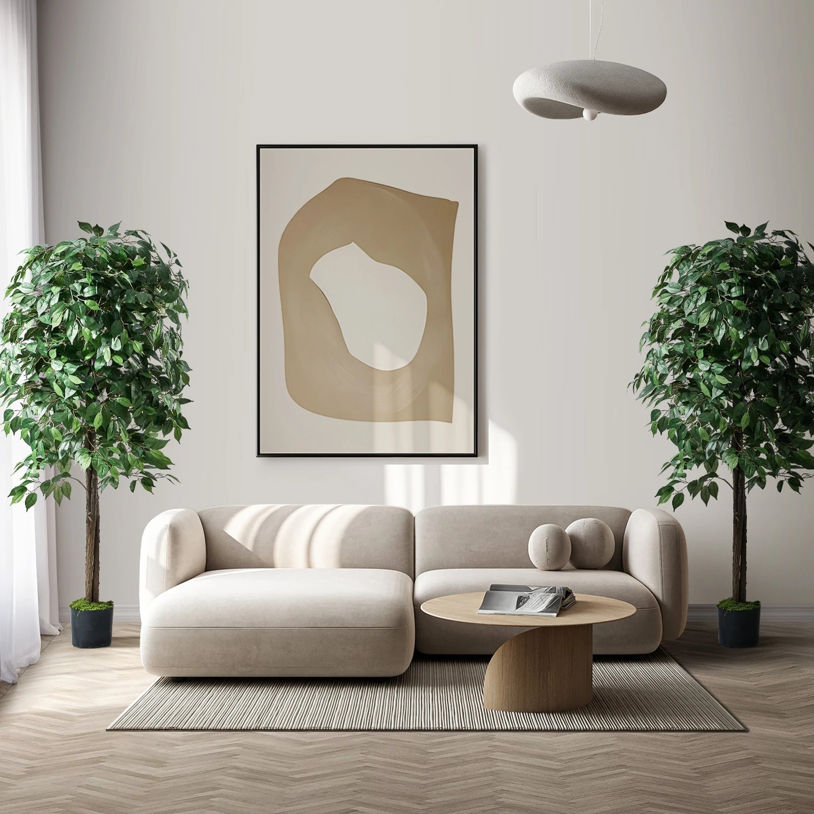 4 Livsip 2 Pack 150cm Artificial Ficus Tree Faux Potted Plant - Green, 4 of 10