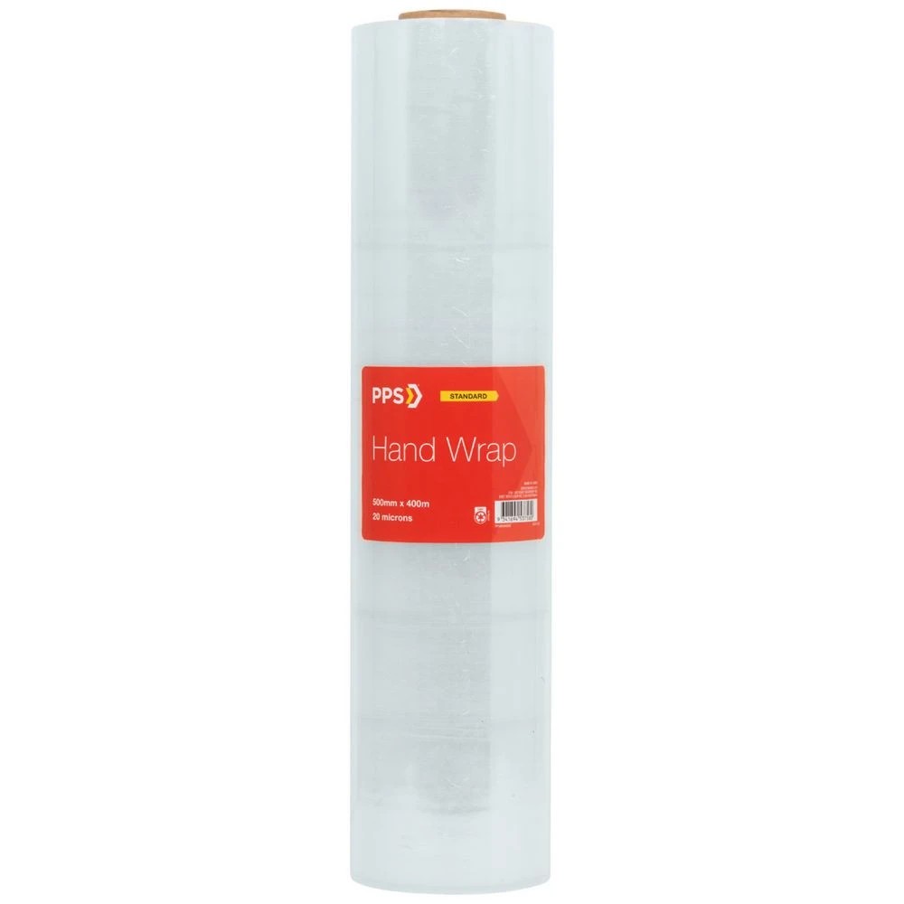 1 PPS Cast Hand Wrap 500mm x 400m x 20um Clear, 1 of 2