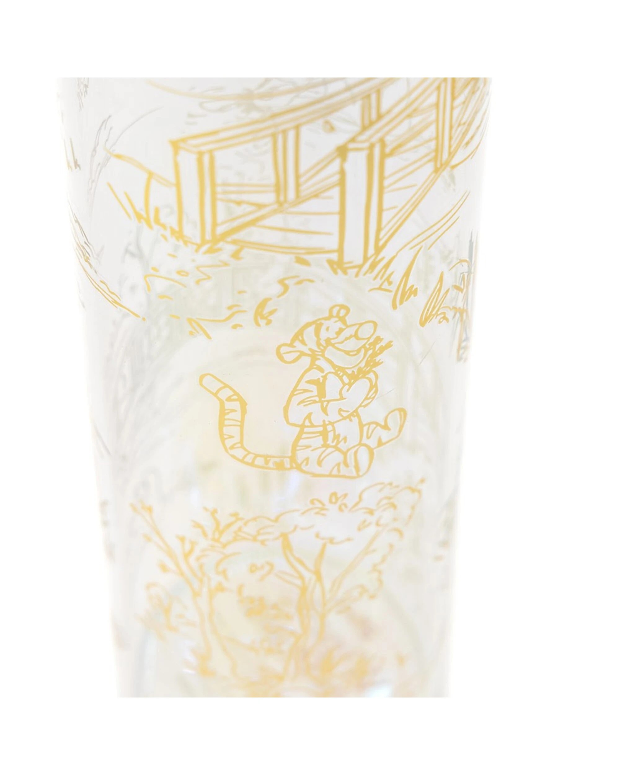 2 Disney - Winnie The Pooh Good Friends Gold Foil Glass Drink Bottle - Clear,Gold,Wooden, 2 of 3