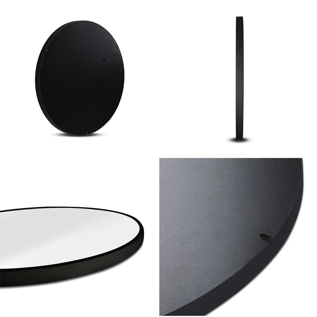 3 Embellir 2 Wall Mirror Makeup 70cm Home Decor Framed Mirrors Bathroom Round - Black, 3 of 6