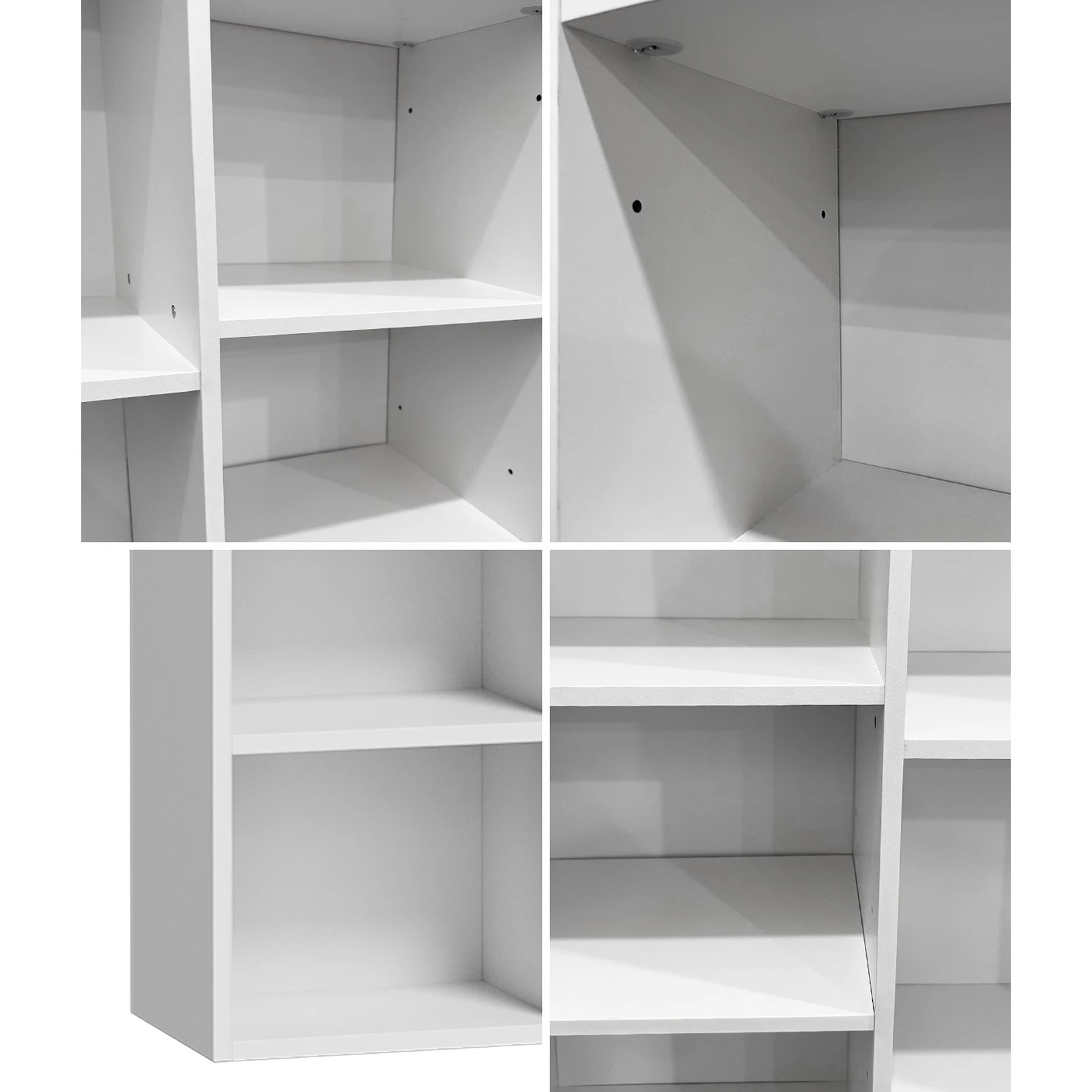 4 Oikiture Bookshelf Display Shelf CD DVD Storage Media Rack Stand Bookcase
 - white, 4 of 10