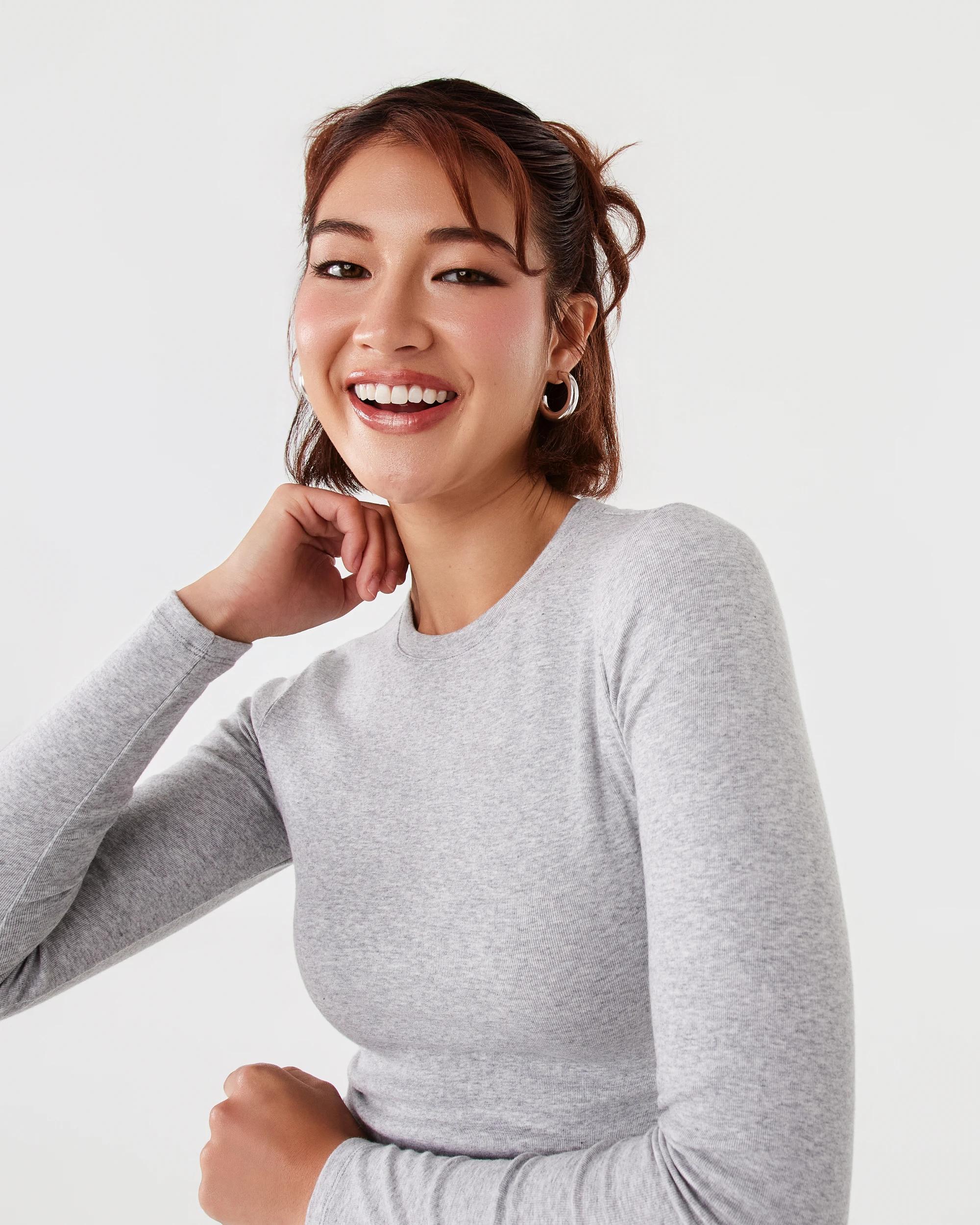 5 Long Sleeve Neat Fit T-shirt Grey Marle, 5 of 6