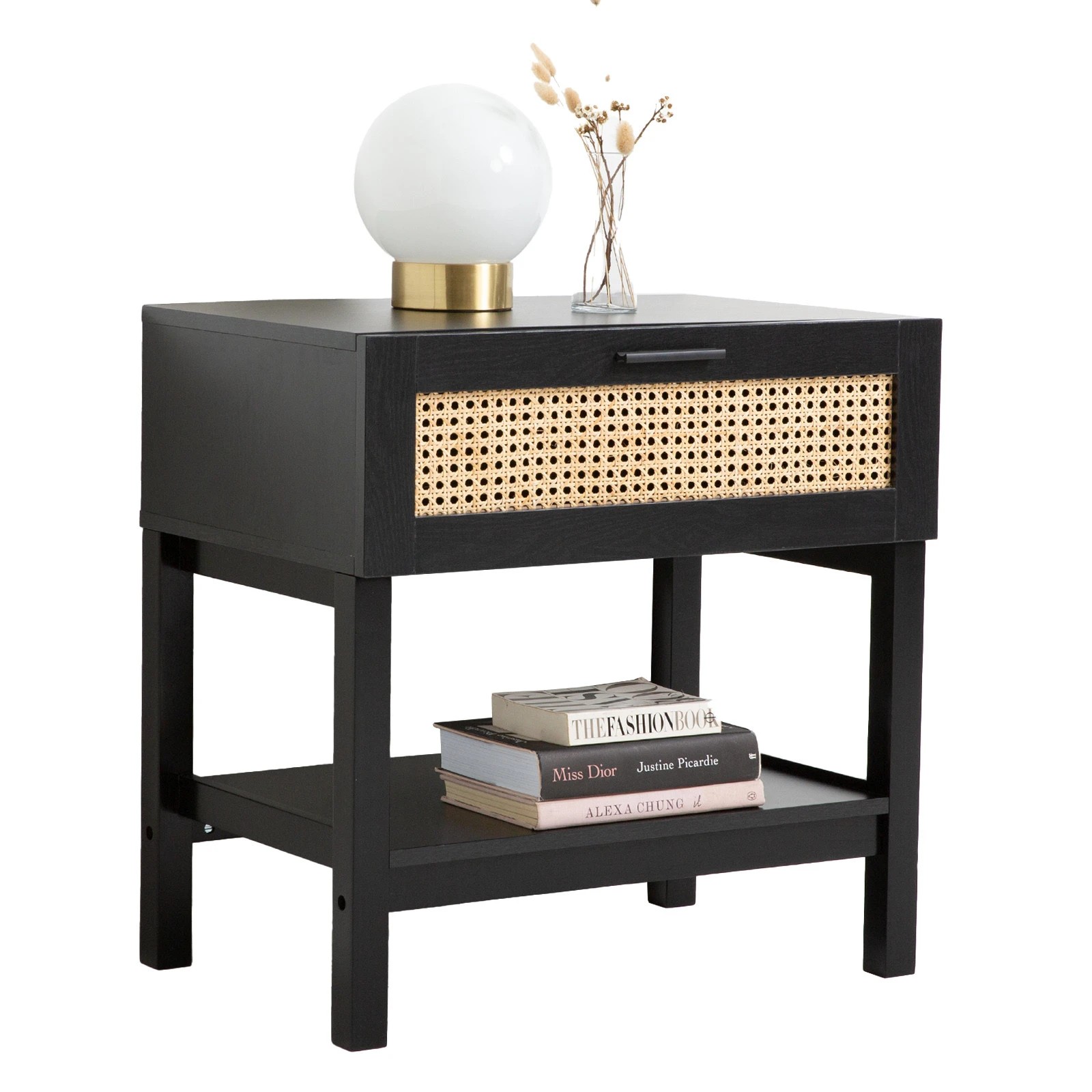 6 Casa Decor Tulum Rattan Bedside Table - Black, 6 of 10