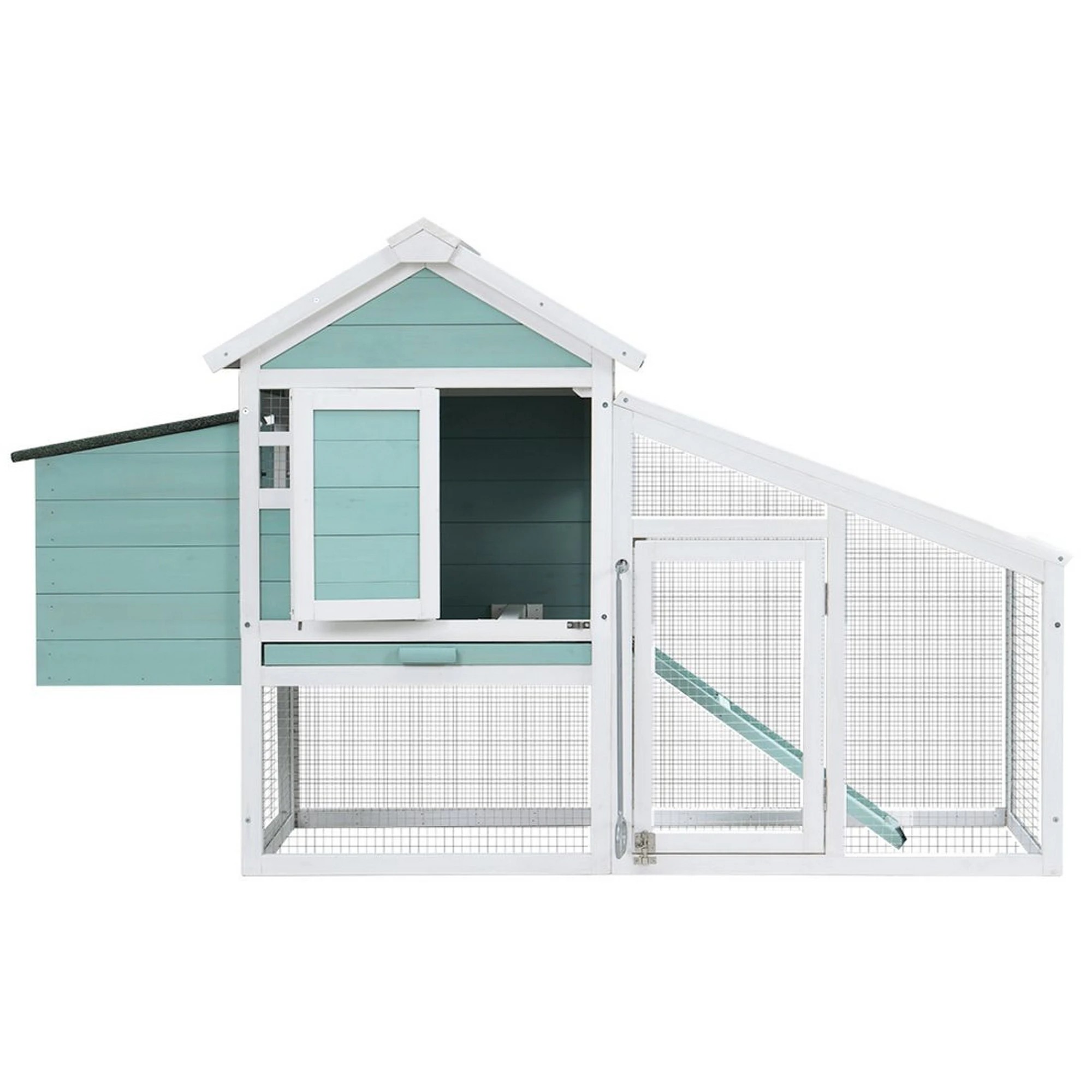 4 i.Pet Chicken Coop Rabbit Hutch Large House Run Cage Wooden Outdoor Bunny Coops - Multi, 4 of 7