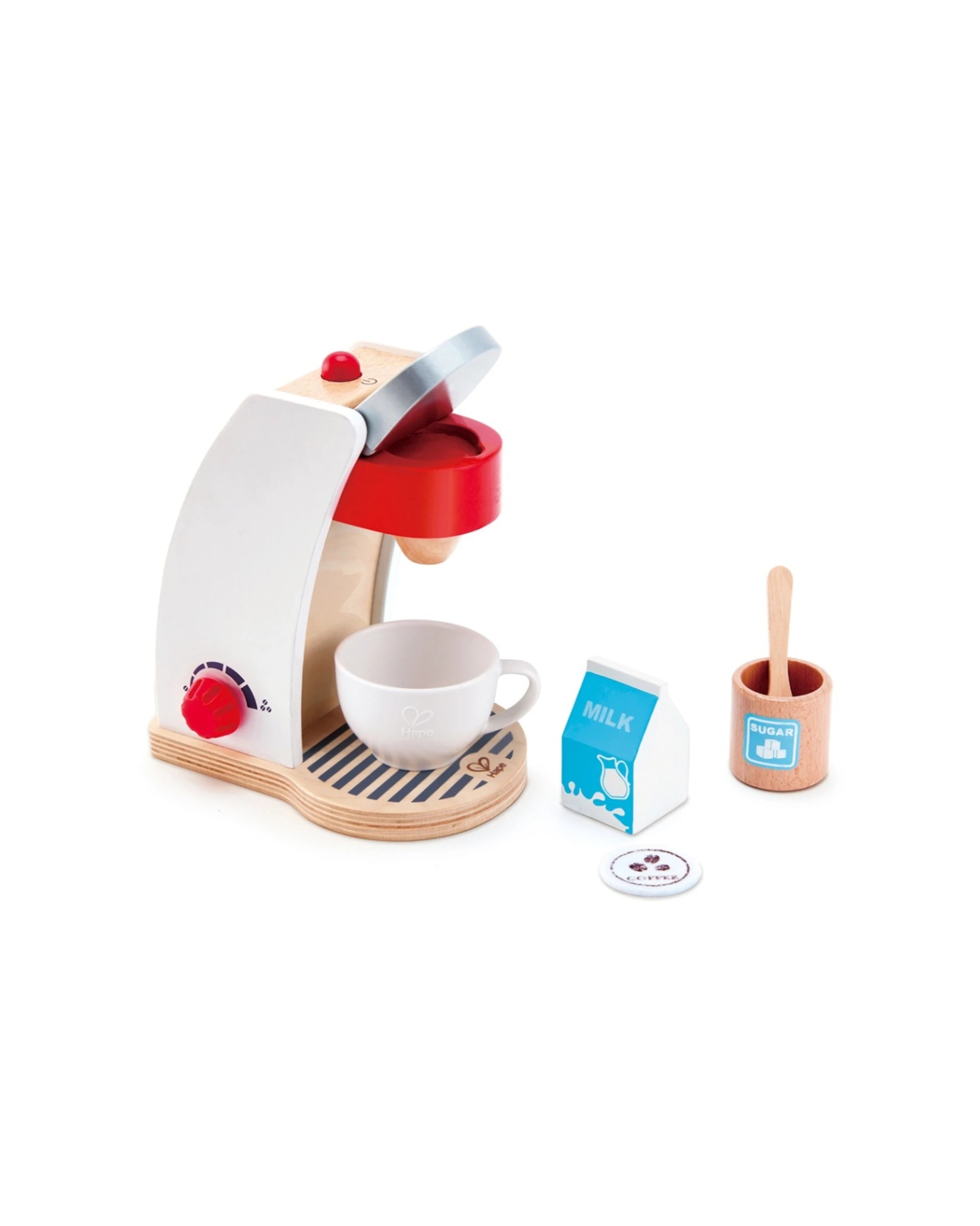 1 Hape My Coffee Machine Toy Set With Cup Milk Sugar Pod Spoon Kids - Multi, 1 of 4
