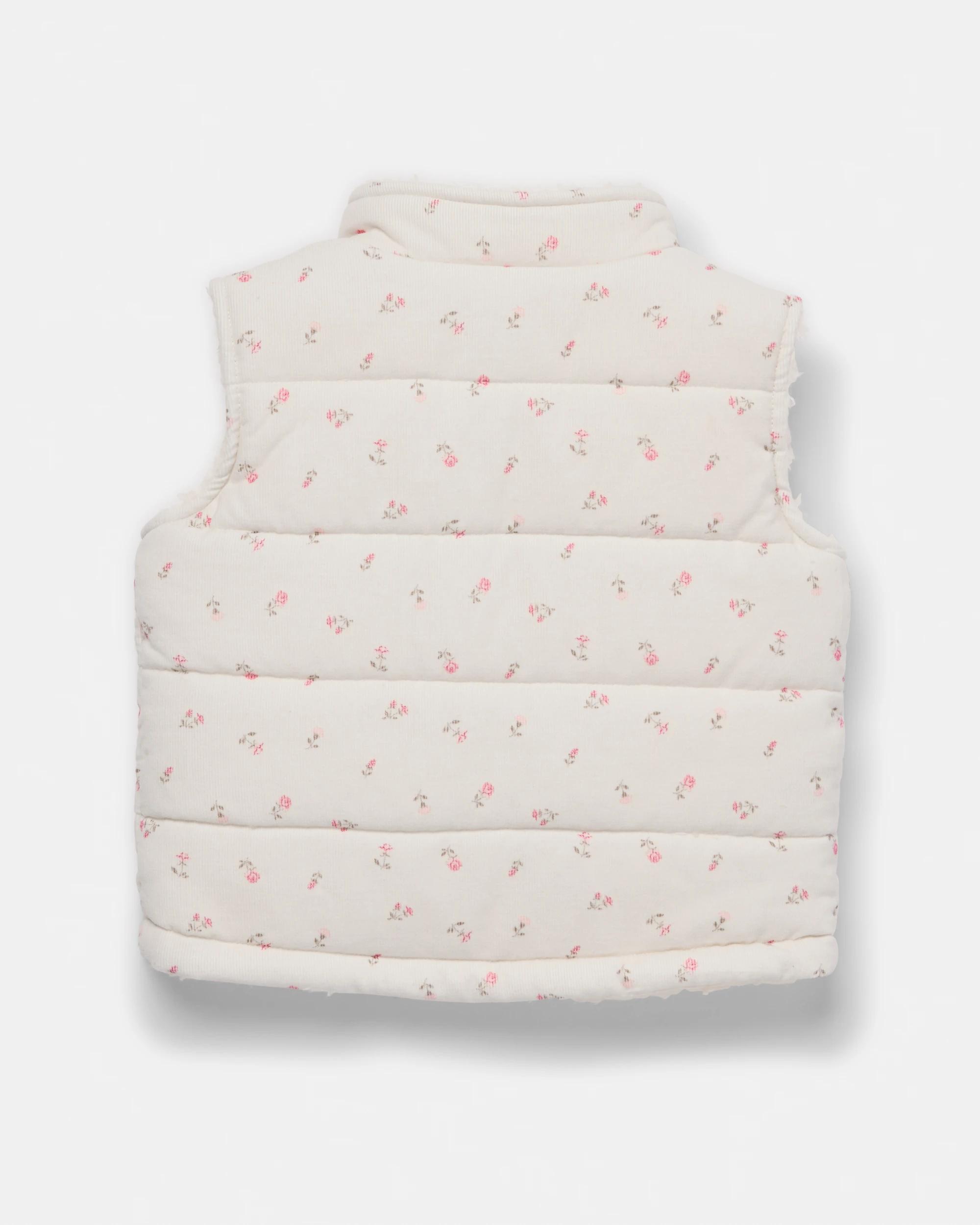 2 Cord Puffer Vest Whte Flrl, 2 of 3