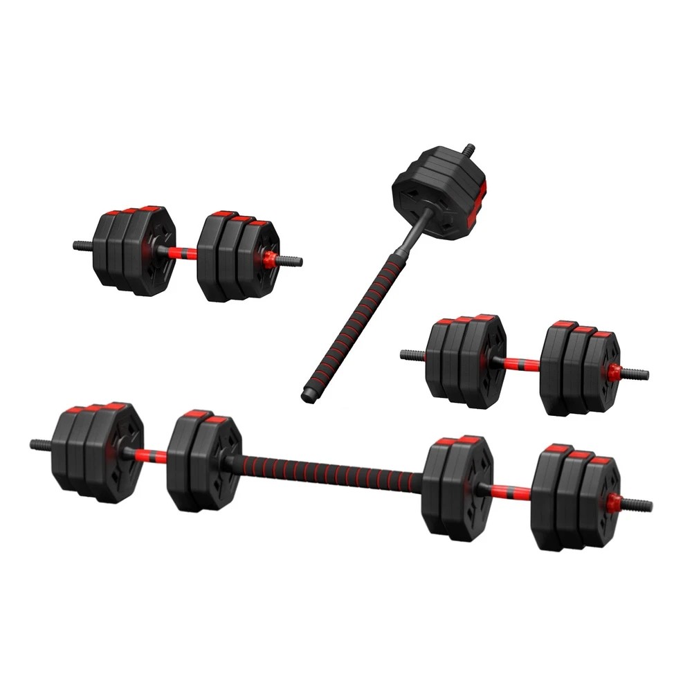 1 Everfit 40kg Adjustable Dumbbell Barbell Set Weight Plates Home Workout - Multi, 1 of 6
