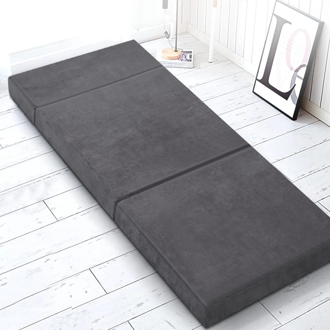 8 Giselle Bedding Foldable Mattress Folding Foam Bed Mat - Single Bed - Grey, 8 of 9