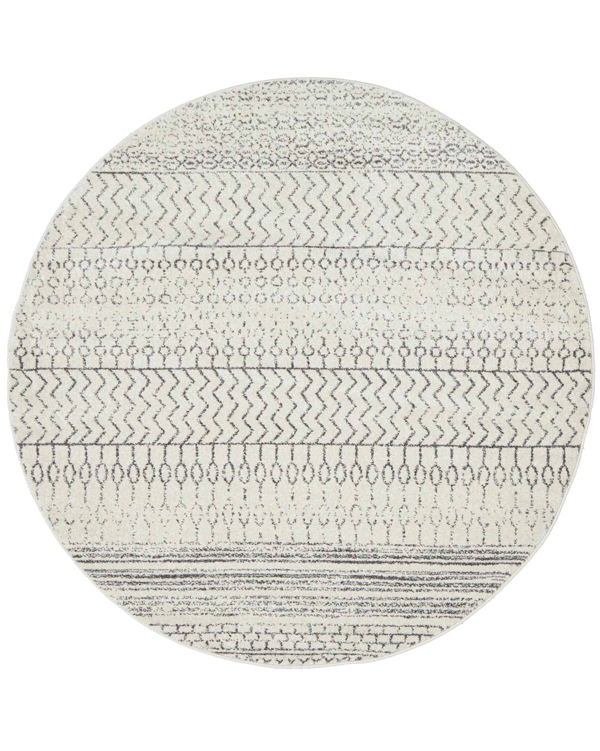 1 RUG CULTURE Chrome Harper Silver Round Rug — 240X240, 1 of 9
