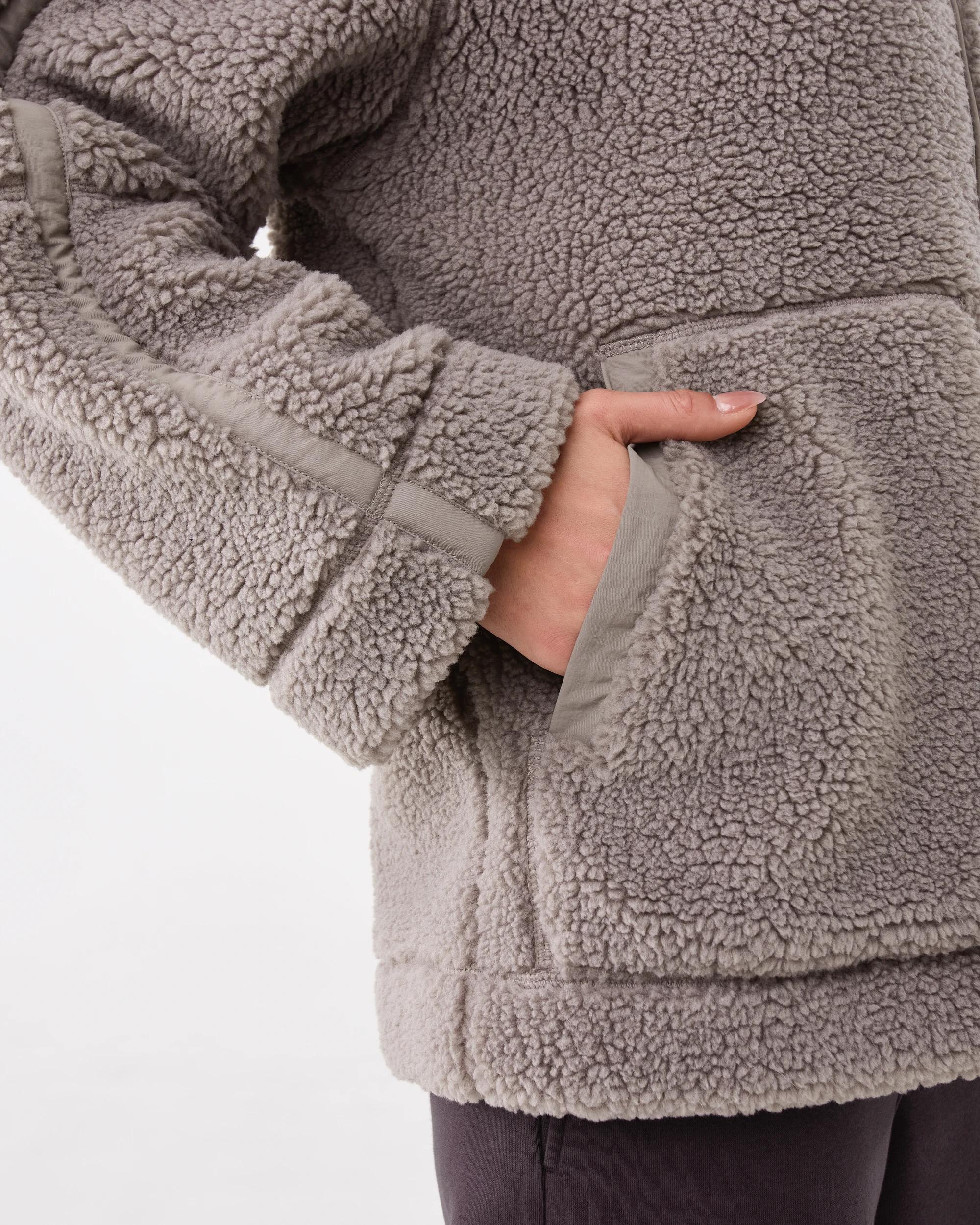 7 Active Womens Outdoor Sherpa Jacket Brn Drift, 7 of 10