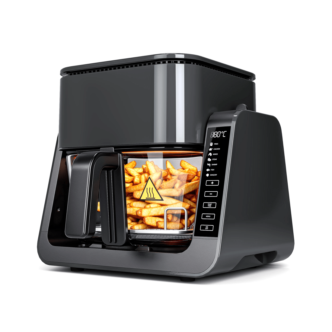 1 Advwin Dual Zone Air Fryer & Bbq Grill | Oil-less Top Grill & Bottom Fryer, 6l Digital Touch Screen Cooker, Grey, 1 of 9