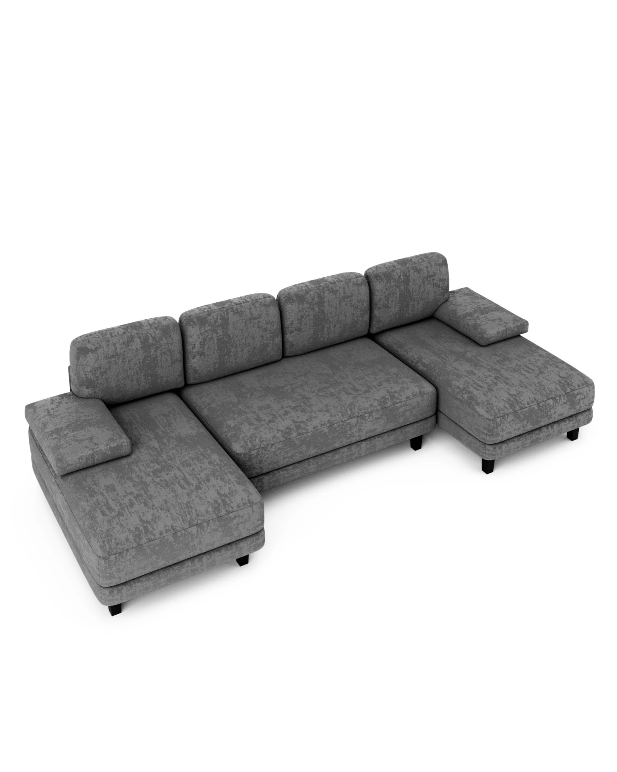 1 Advwin 280cm 4 Seater Sectiona Sofa Chenille Fabric U Shape Couch Modern Sofa Couch with Double Chaise, 1 of 8