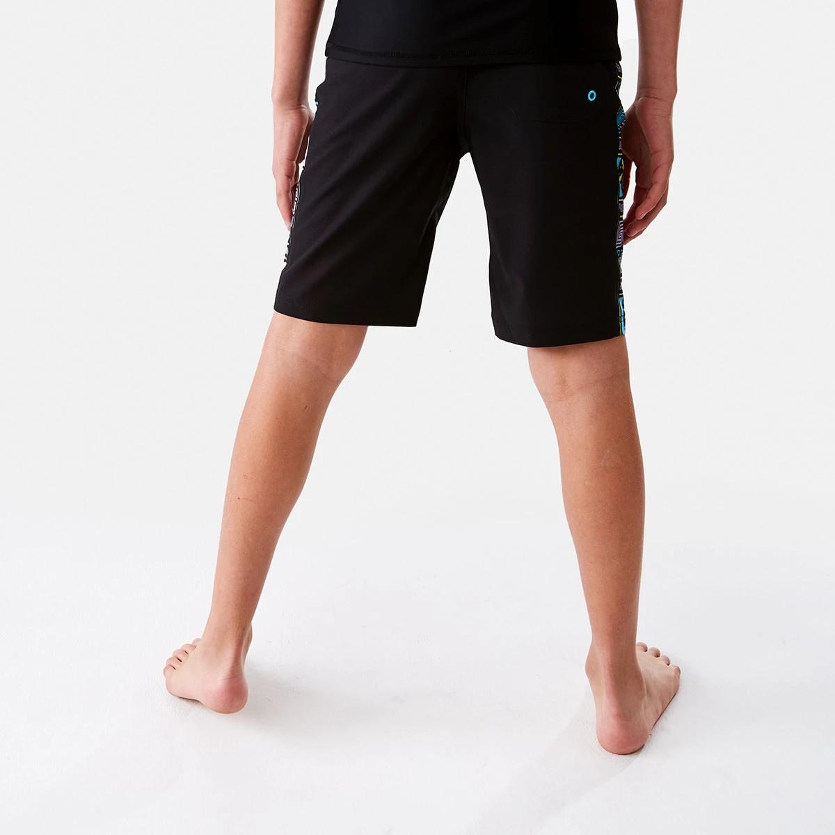 2 Panel Print Swim Shorts Black, 2 of 8