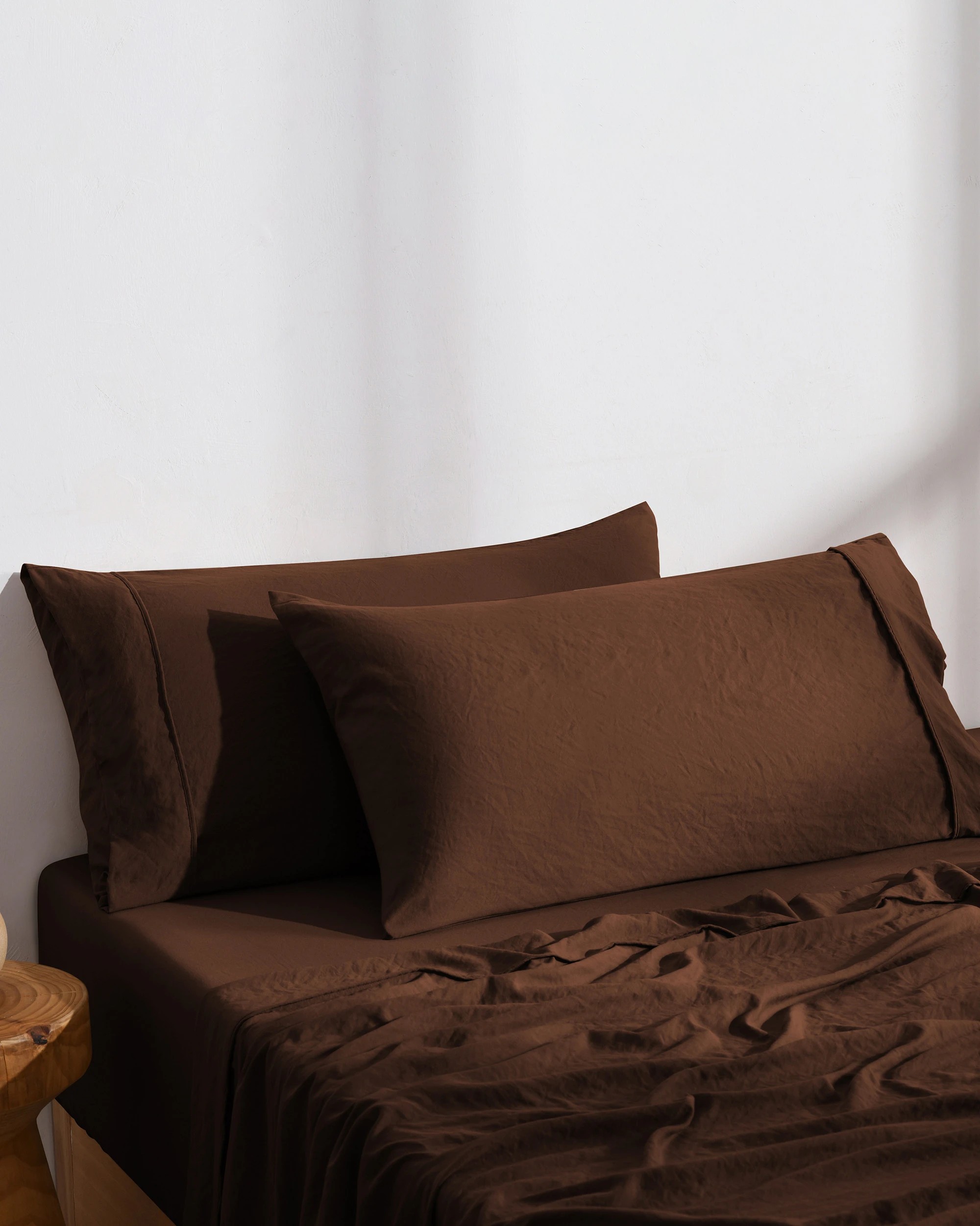 2 Dreamaker Superfine Washed Microfibre King Pillowcase Twin Pack - Chocolate, 2 of 6