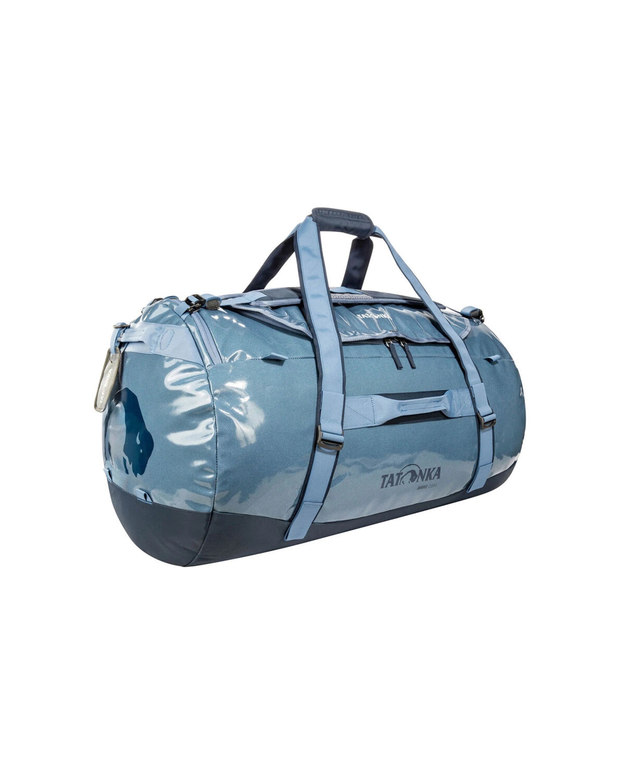1 Tatonka Barrel Duffel Outdoor Travel Bag 110L Ballistic Nylon Padded Base - Blue, 1 of 10