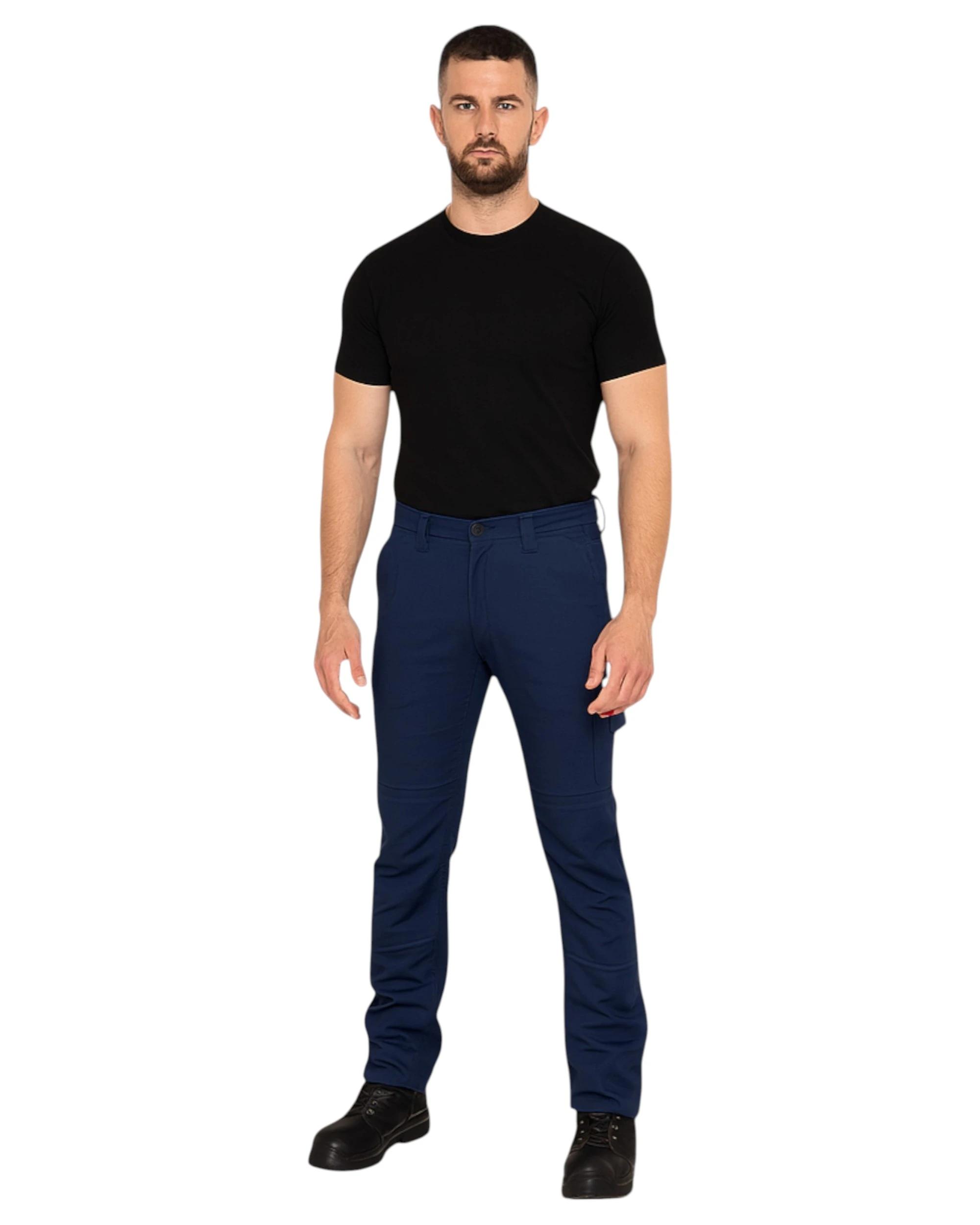 2 Hard Yakka Mens 3056 Stretch Canvas Cargo Pants Navy NAVY, 2 of 6