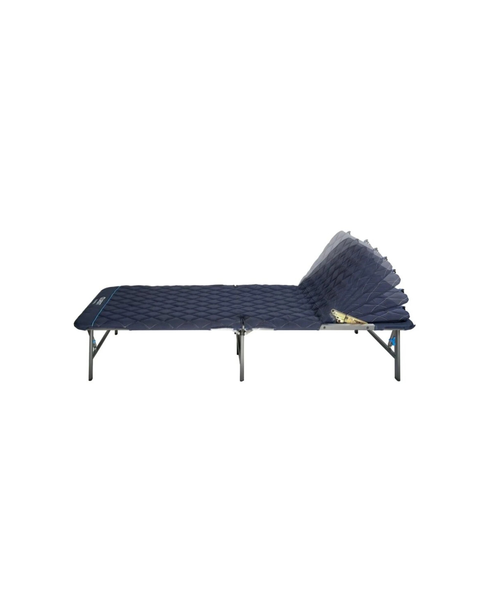 2 Quest Outdoors Flat Fold Camping Bed Tilt Back Steel Frame 150 kg Capacity - Blue, 2 of 8