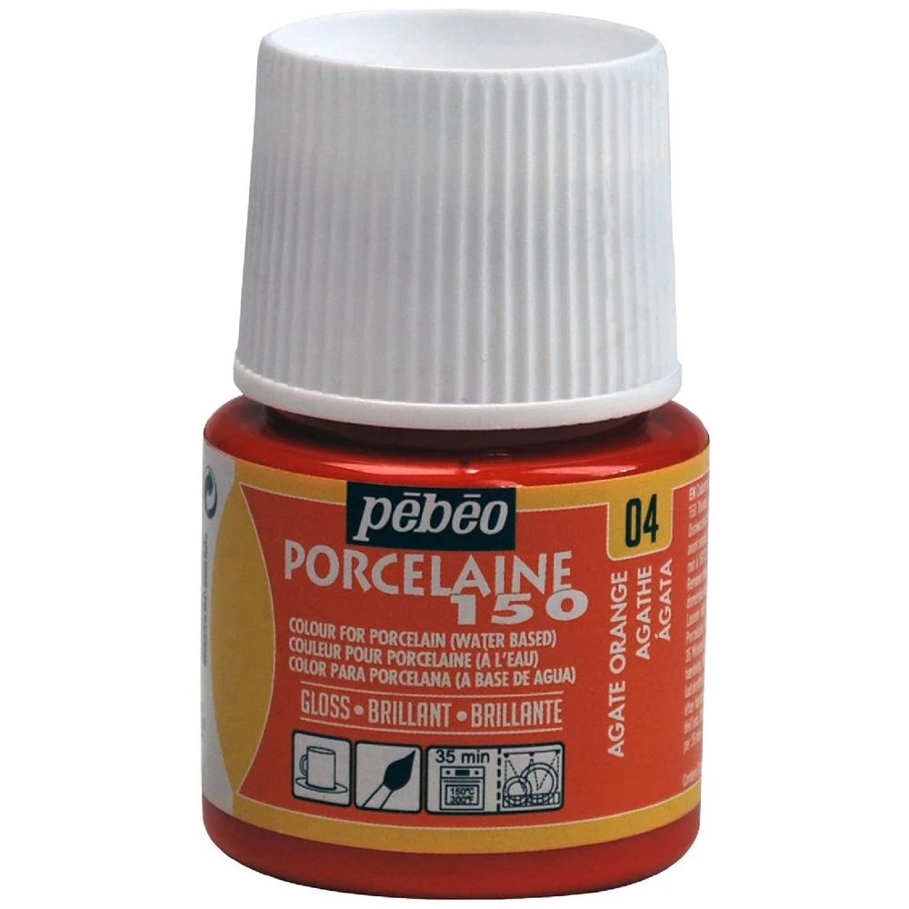 1 Pebeo Porcelaine 150 Paint 45ml Agate Orange, 1 of 1