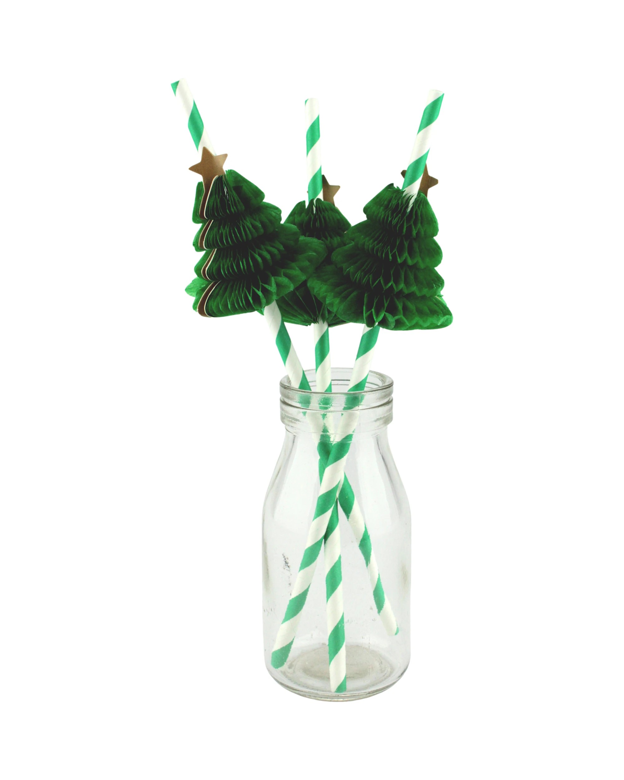 1 Party Maker Christmas Tree Honeycomb Straws Pack of 10 - Green, 1 of 3