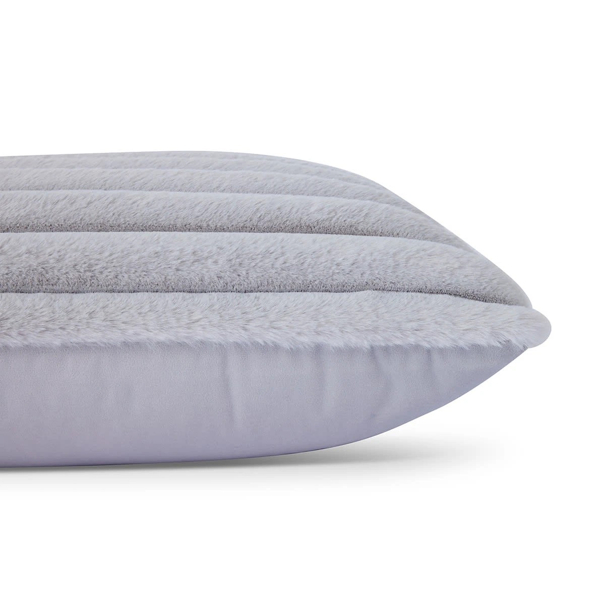 2 60cm Coco Faux Fur Cushion - Grey, 2 of 4