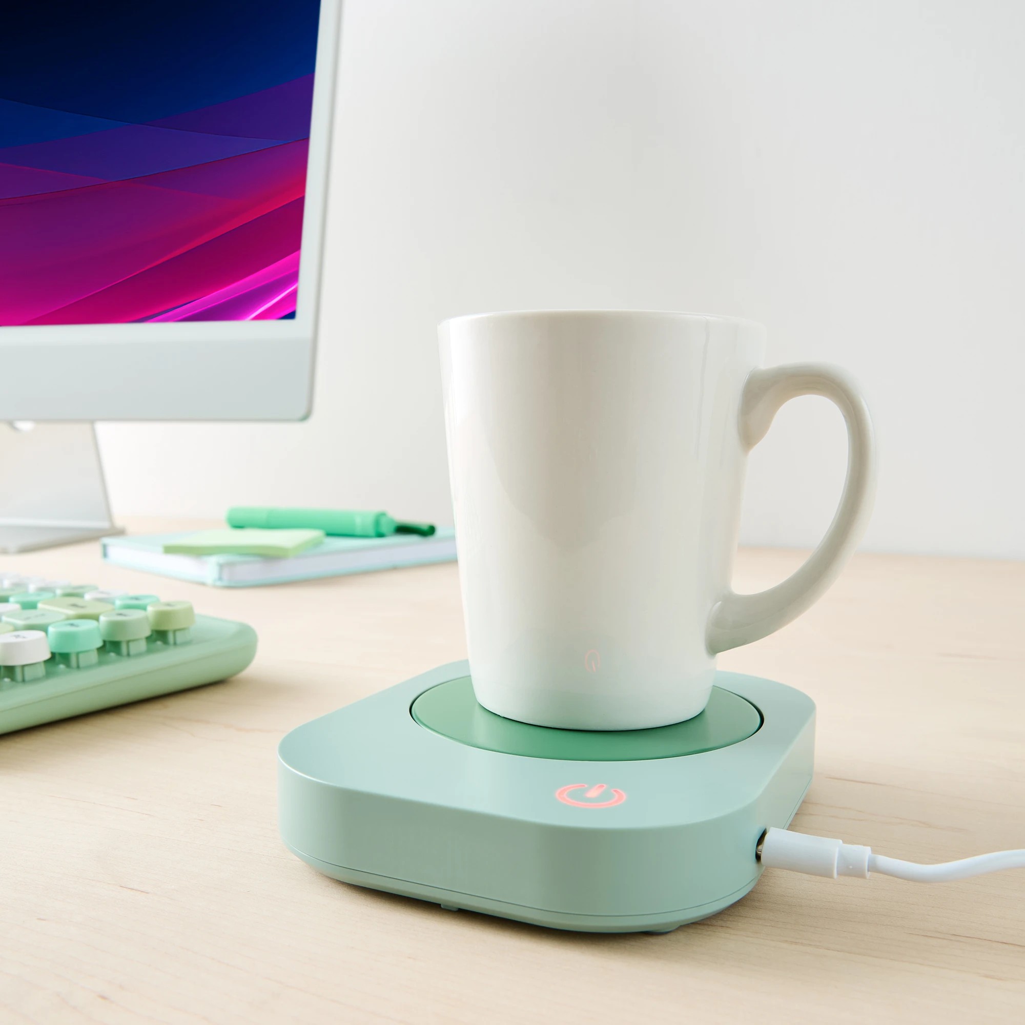 1 Desktop Mug Warmer - Green, 1 of 7