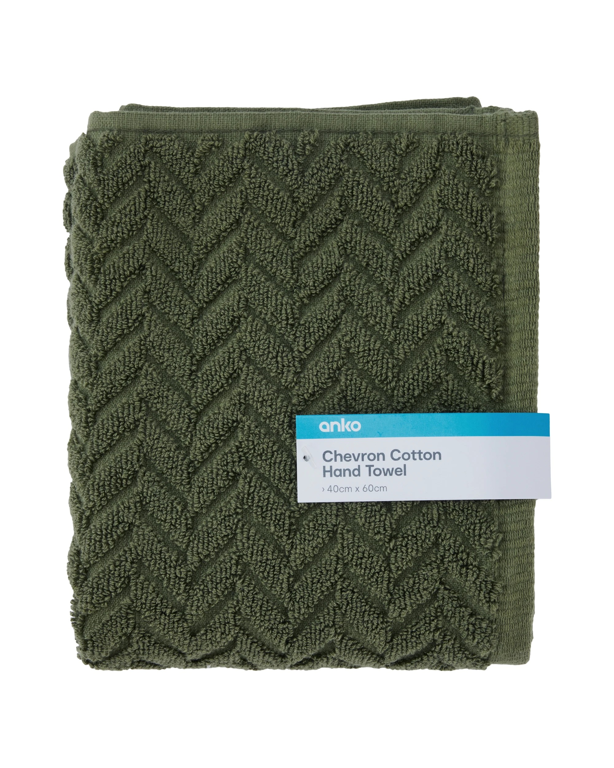 5 Chevron Cotton Hand Towel - Olive, 5 of 6