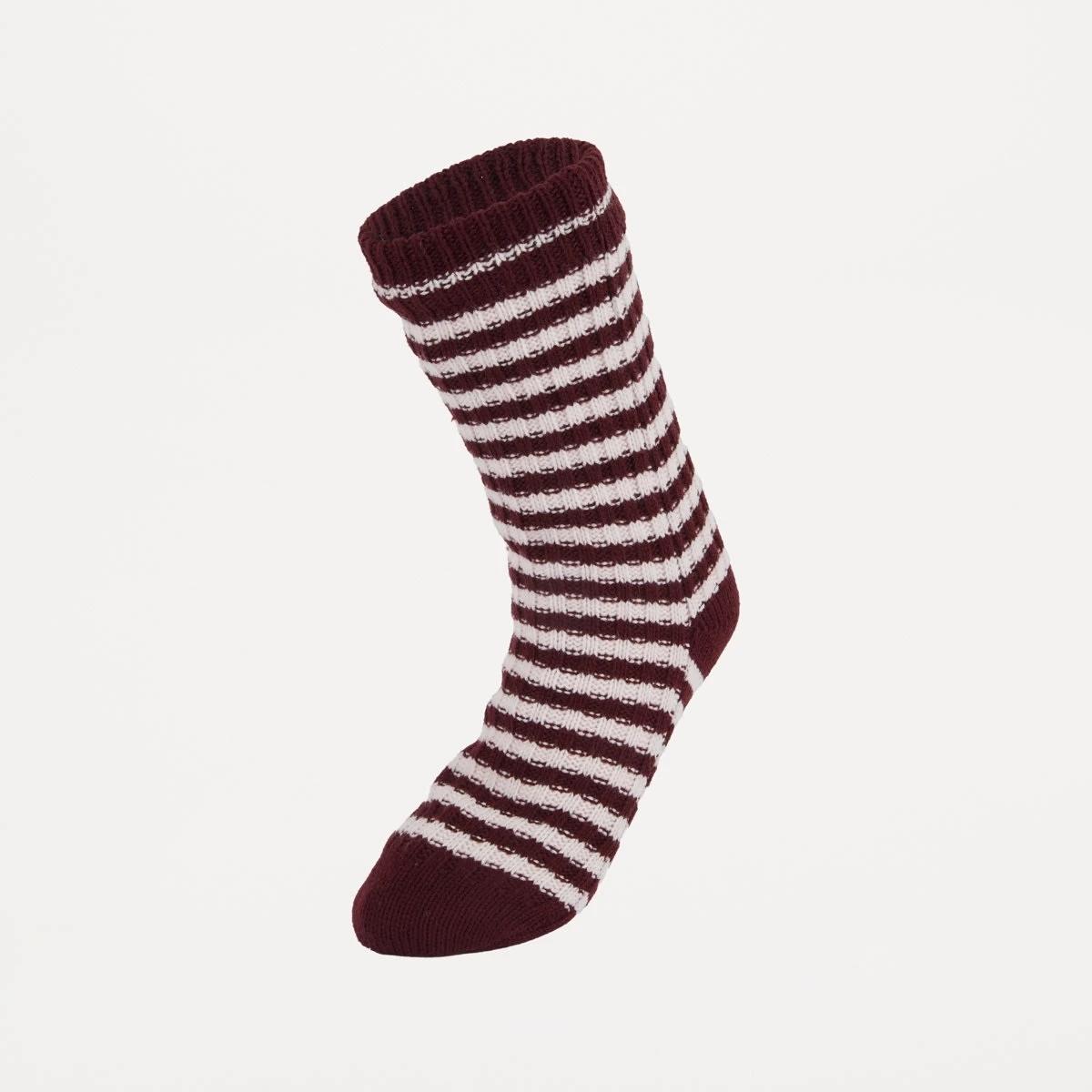 1 Knitted Lounge Socks Ww Pk Strp, 1 of 3