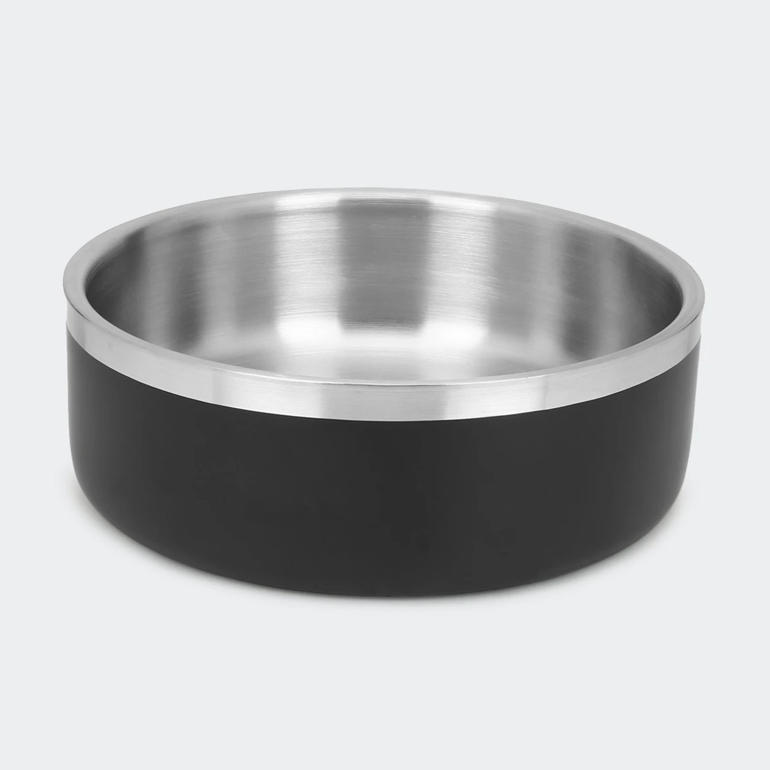 1 Pet Bowl Metal Double Wall - Black, 1 of 6