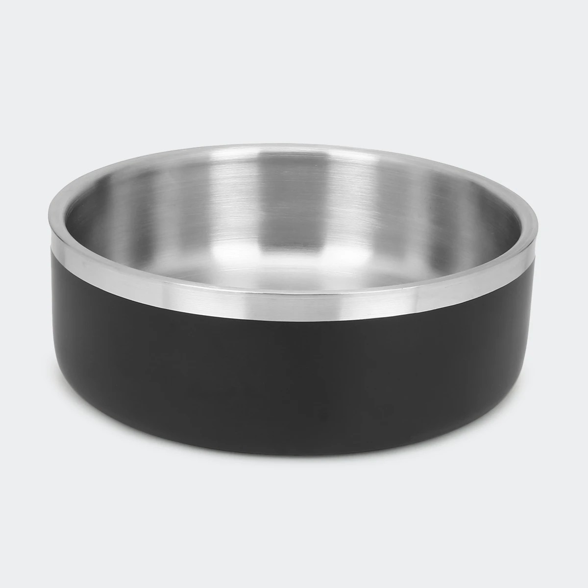 1 Pet Bowl Metal Double Wall - Black, 1 of 6