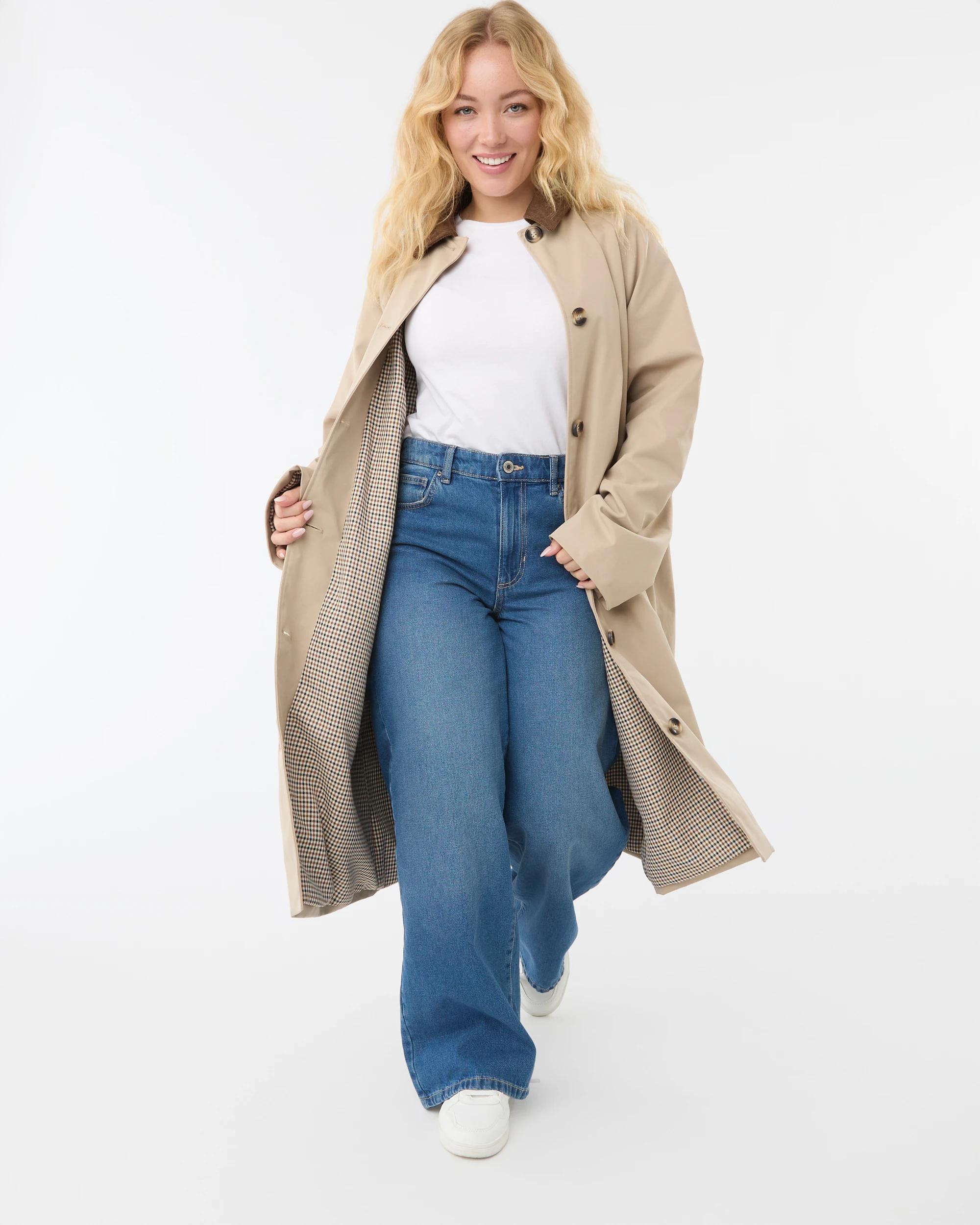 3 Contrast Check Trench Coat Sandstone, 3 of 10