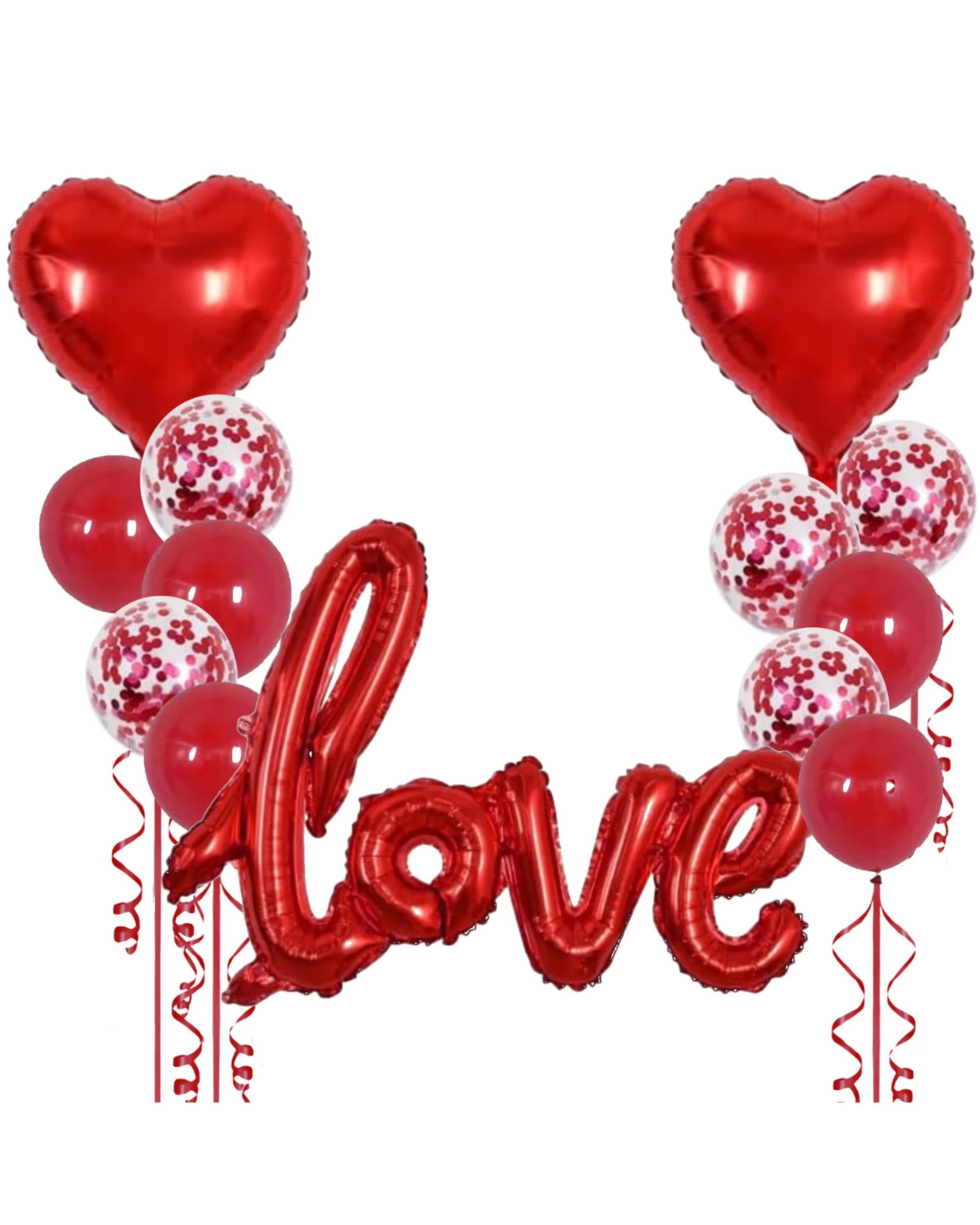 1 Oceana Love Foil Balloon Set 13 Balloons - Red, 1 of 1