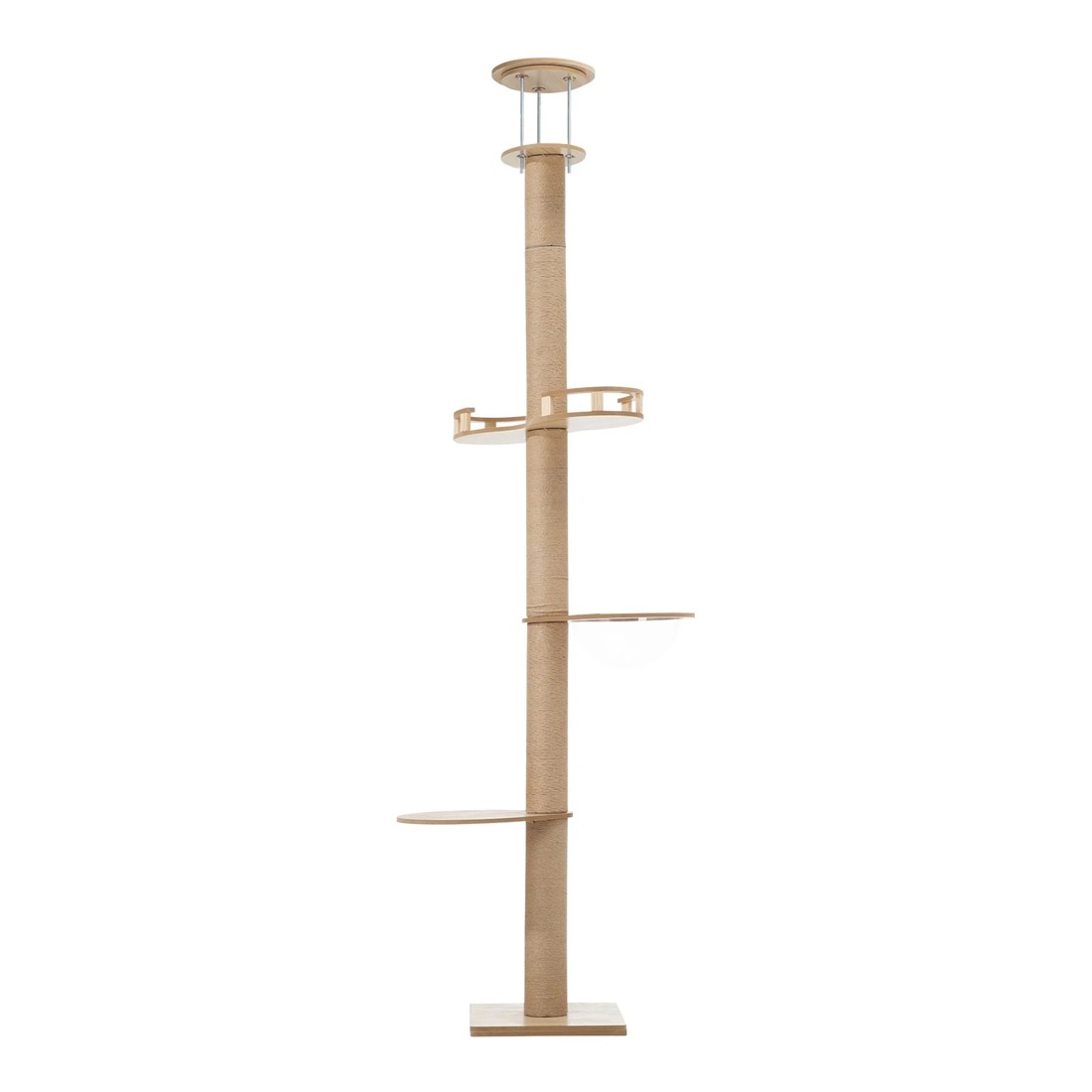 4 Alopet Cat Tree Wood Tower Scratching 270cm Post Scratcher Floor To Ceiling
 - Natural, 4 of 7