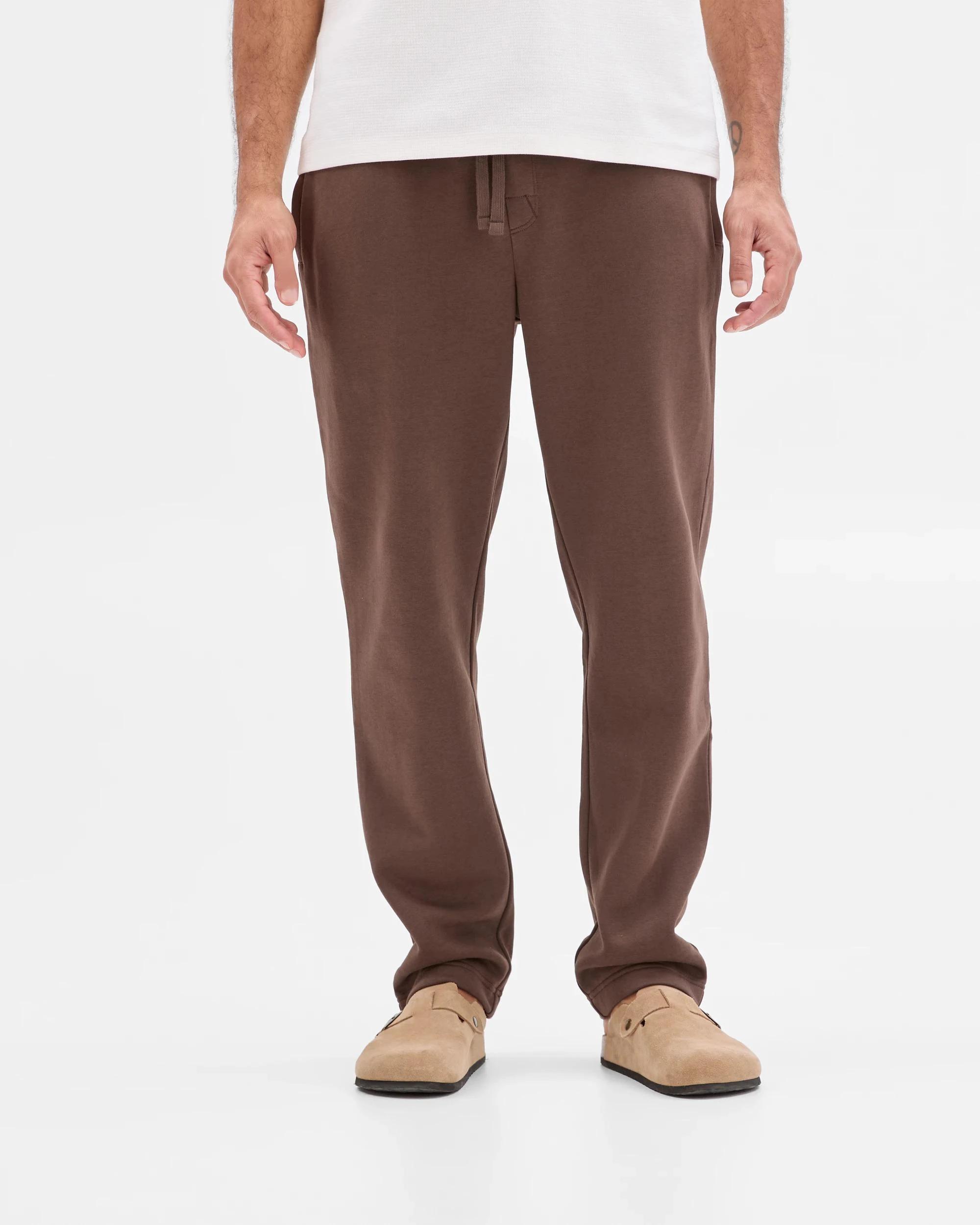 2 Target Man Australian Cotton Blend Uncuffed Trackpants CHOCOLATE, 2 of 7