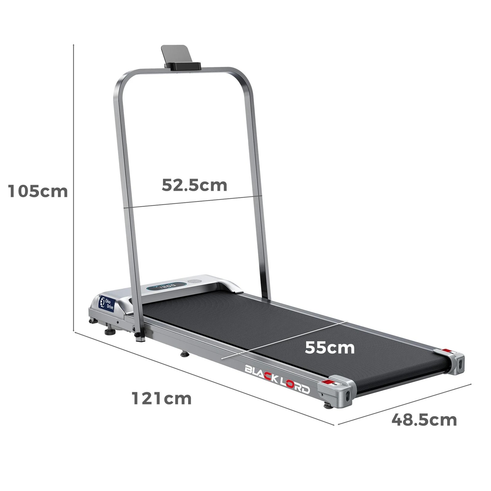 9 Black Lord Treadmill Electric Walking Pad Home Office Gym Fitness Foldable - Silver, 9 of 9
