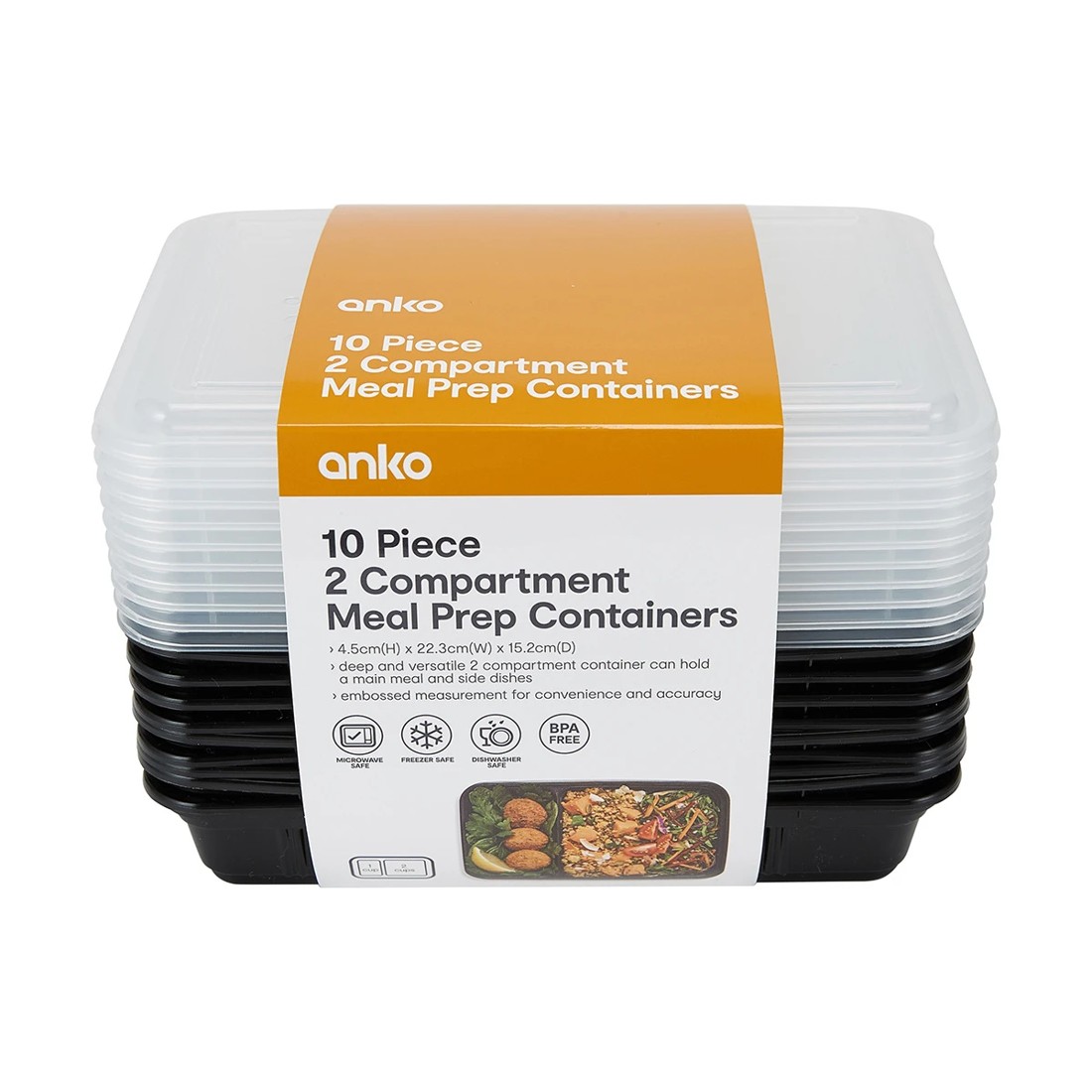 6 10 Piece 2 Compartment Meal Prep Containers, 6 of 6