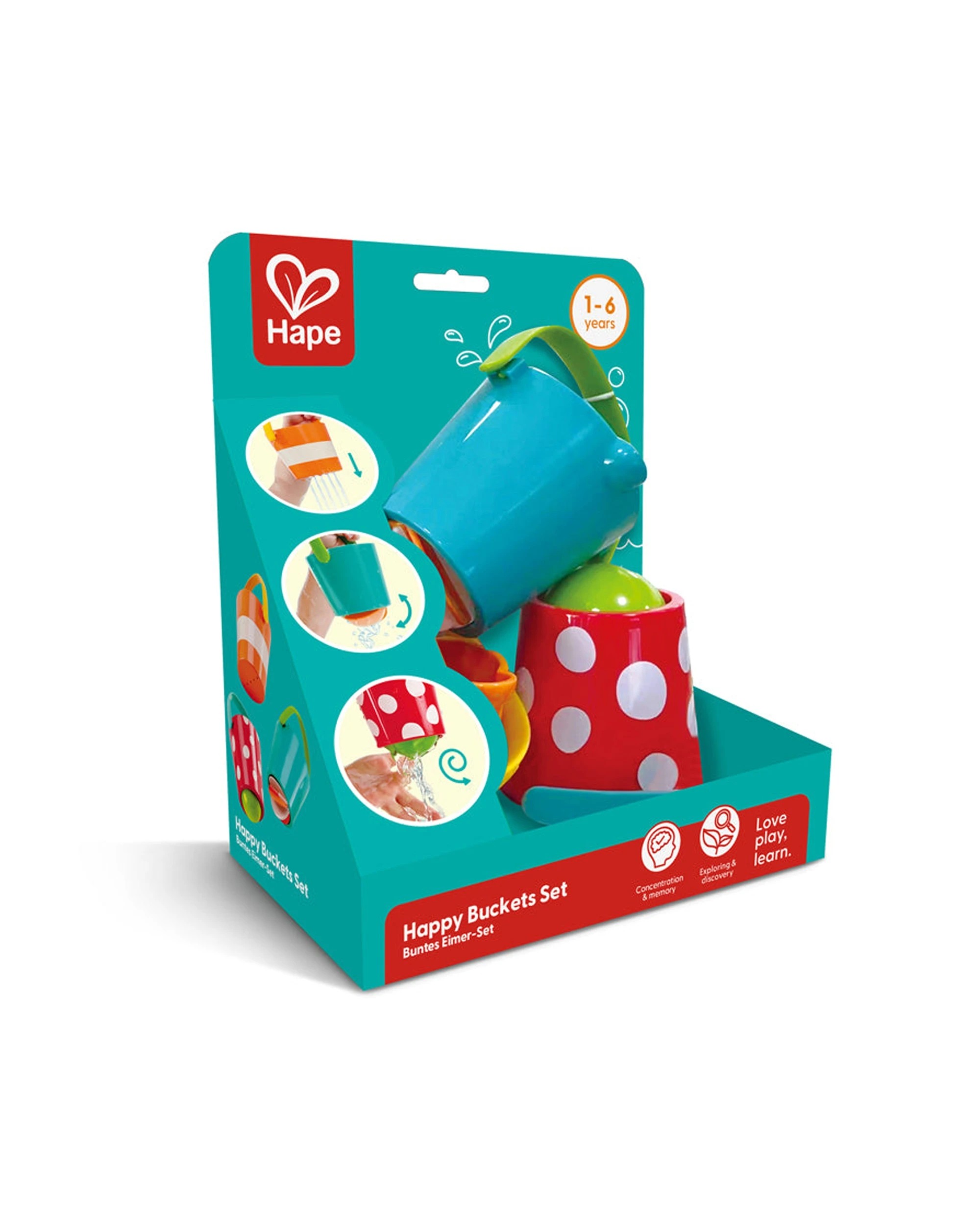 2 3pc Hape Happy Buckets Set Water Kids/Toddler Bath Play Toy - Multi, 2 of 2