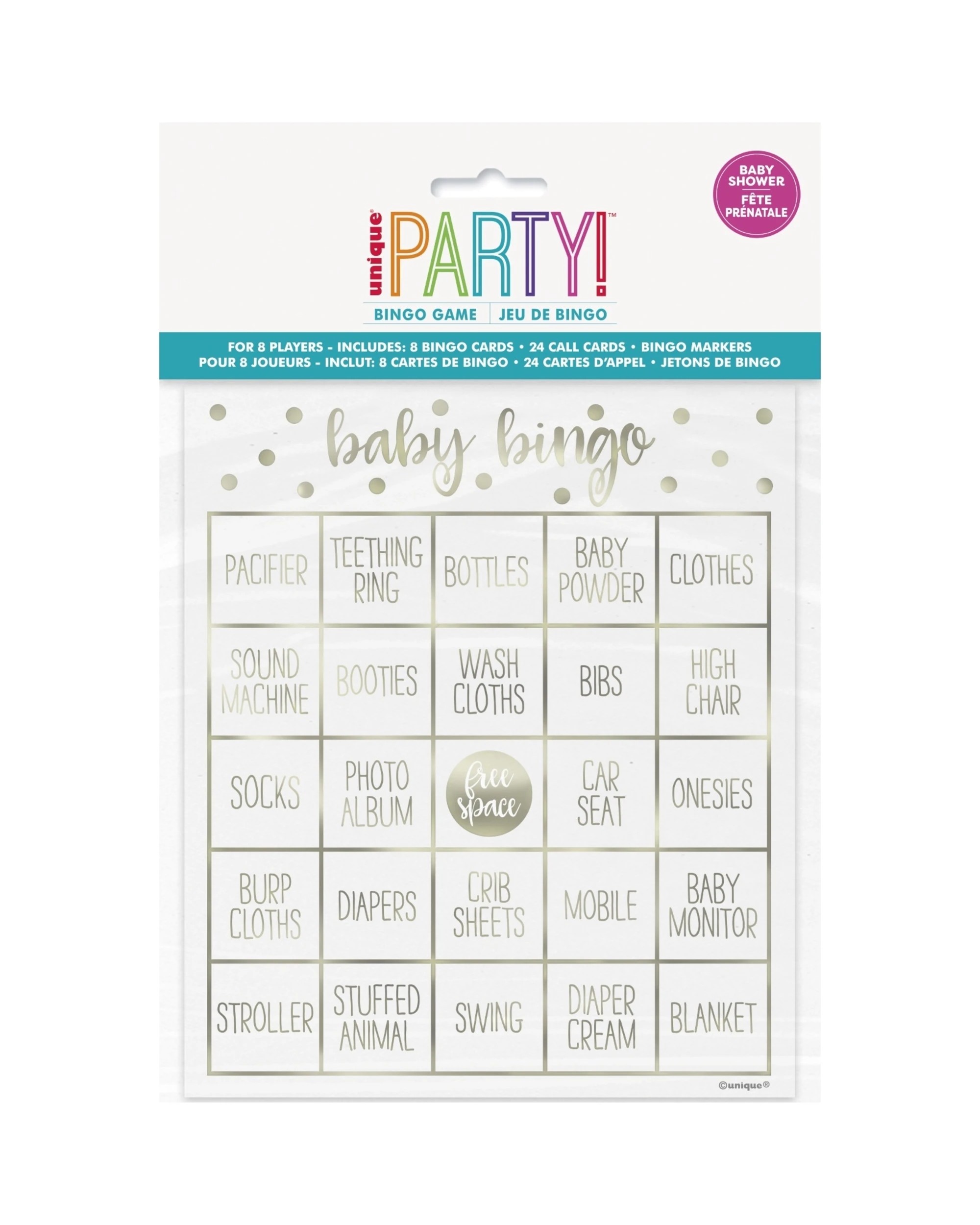 1 Unique Oh Baby Bingo Cards - Gold, 1 of 1