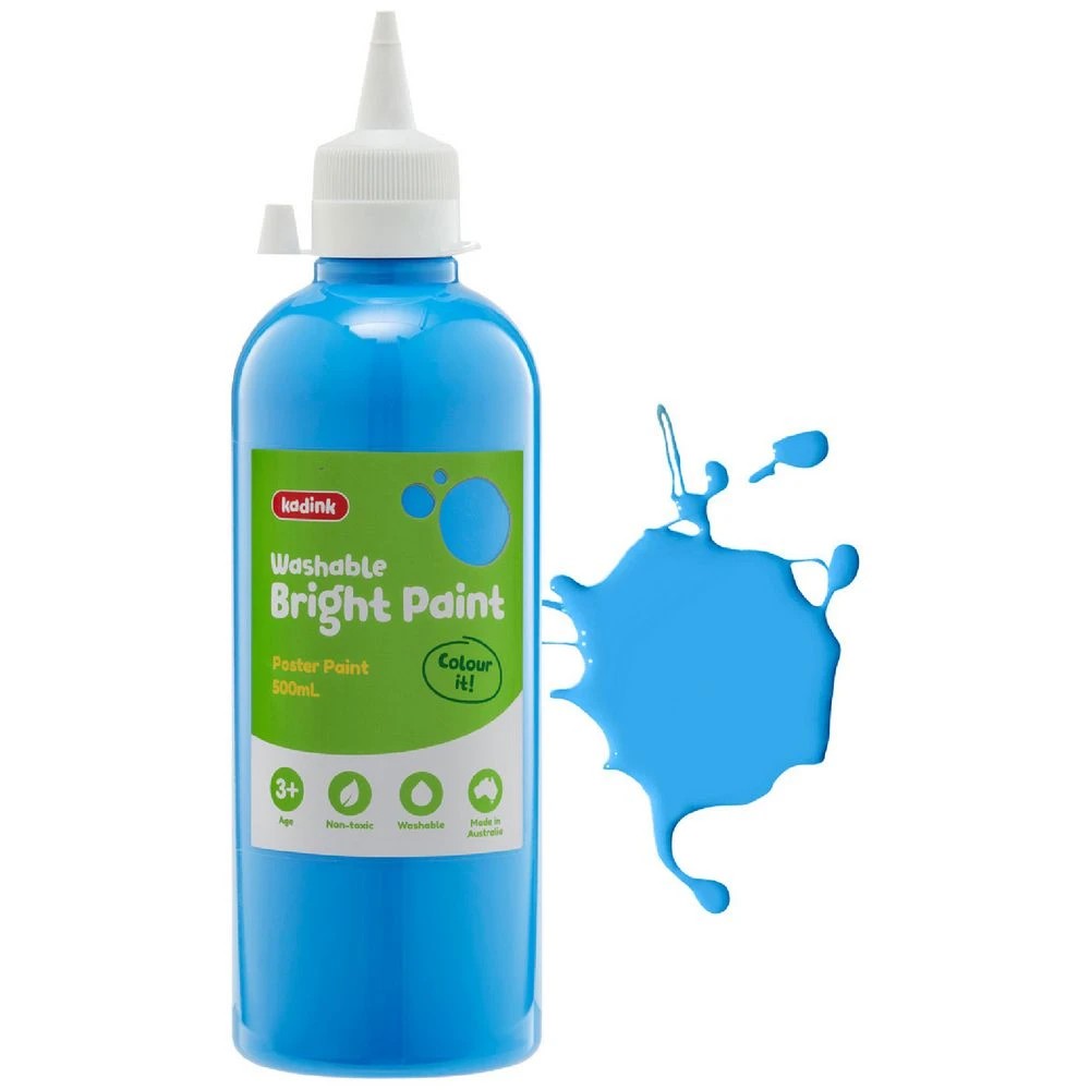 1 Kadink Washable Bright Poster Paint 500mL Light Blue, 1 of 2