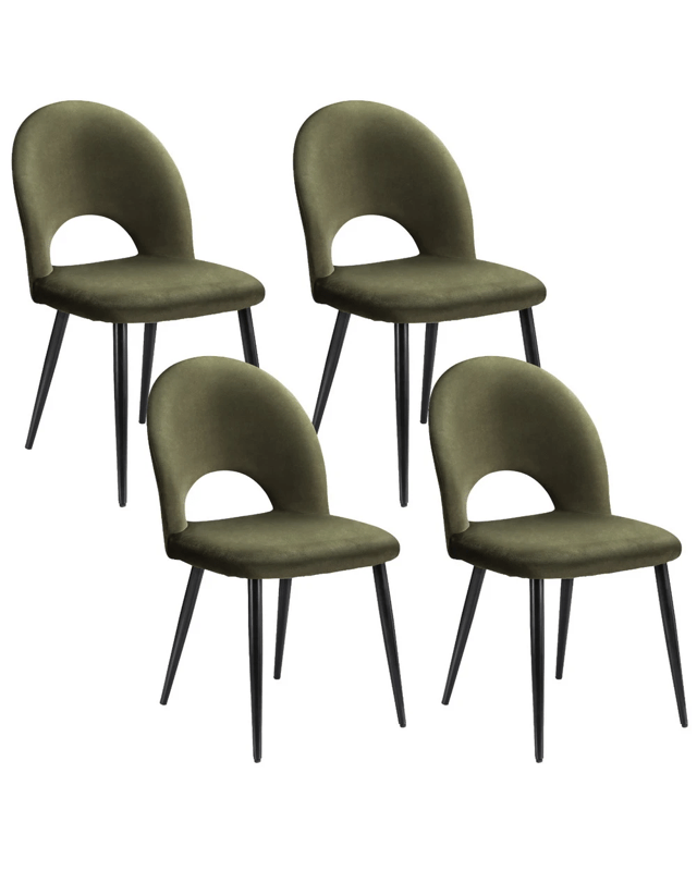 Artiss Dining Chairs Set of 4 Velvet Hollow Green - G