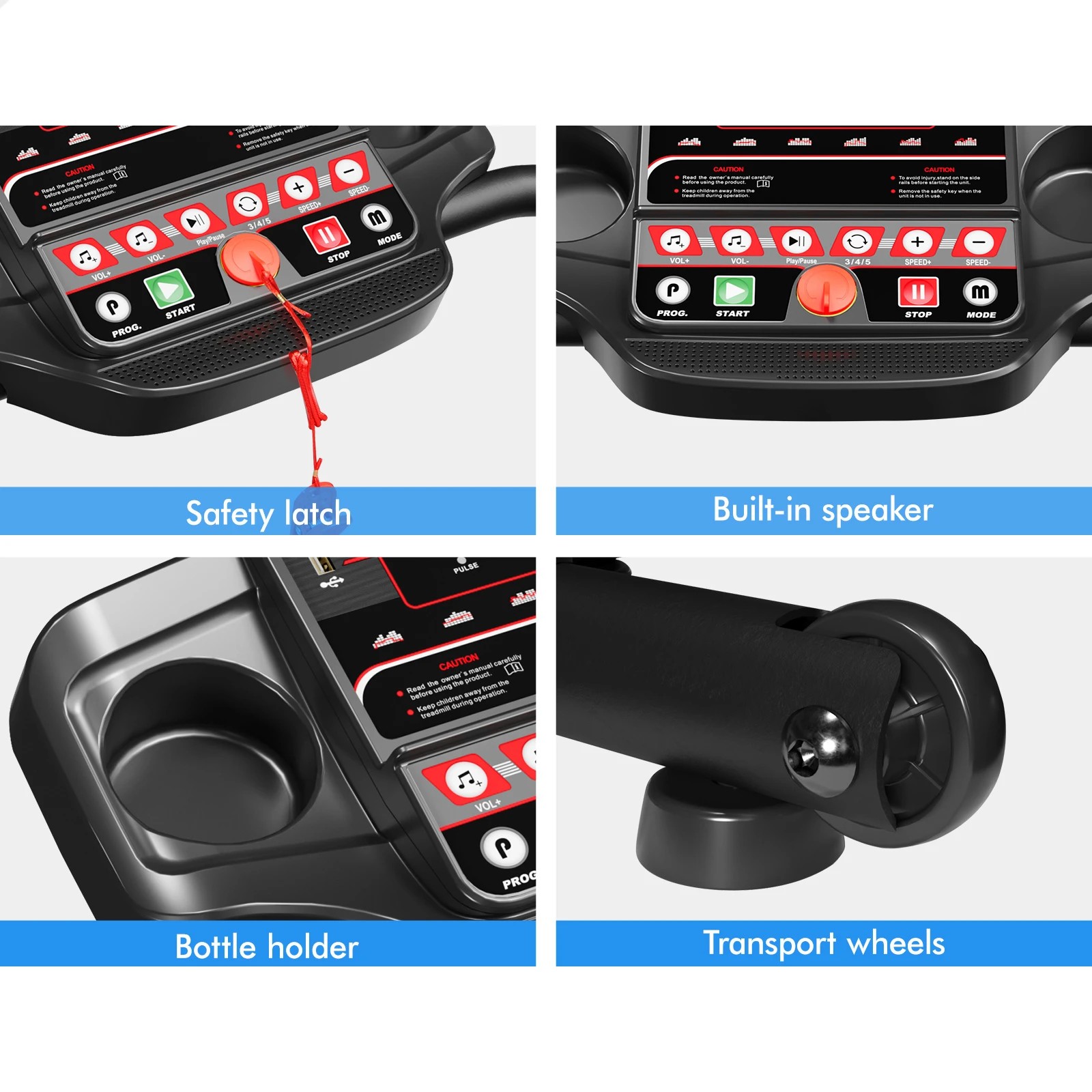 4 Black Lord Treadmill Electric Exercise Running Machine Foldable Home Gym Fitness, 4 of 8