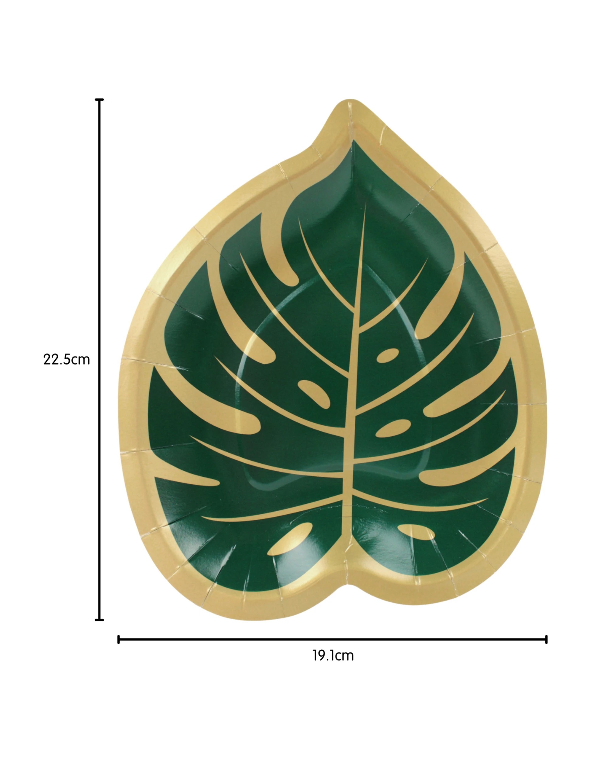 2 Amscan Key West Green and Gold Palm Leaf Small Paper Plates Pack of 8, 2 of 4