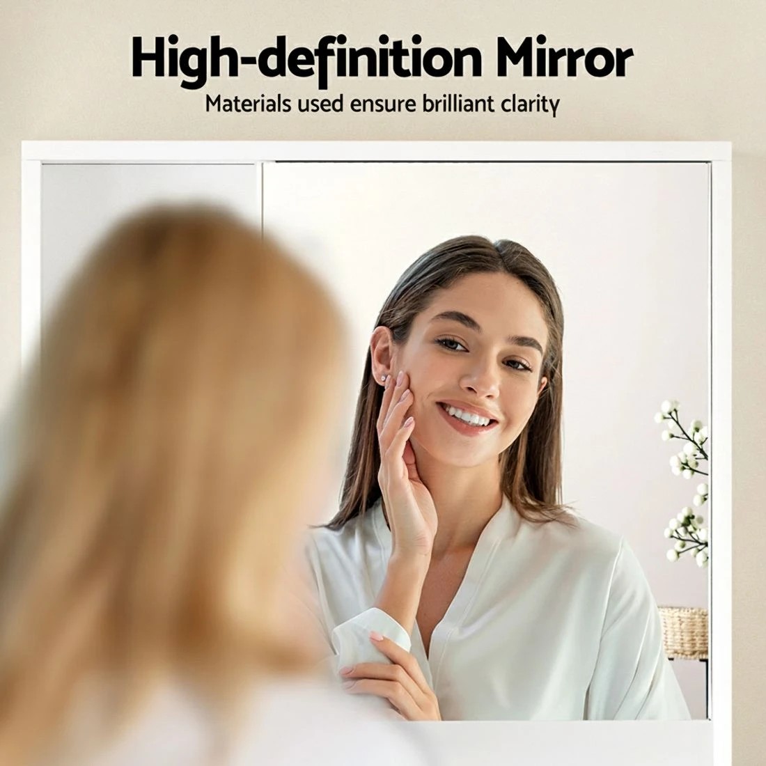 3 Cefito Bathroom Mirror Cabinet Mirro Medicine Adjustable Shelf Wall Mounted - White, 3 of 5