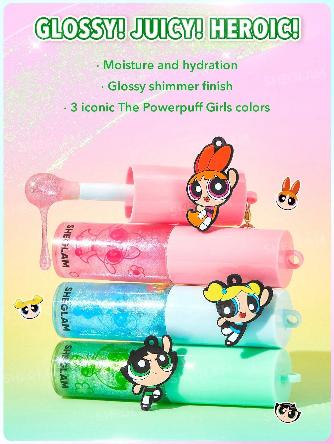 2 The Powerpuff Girls x SHEGLAM Super Trio Lip Gloss - Buttercup, 2 of 6