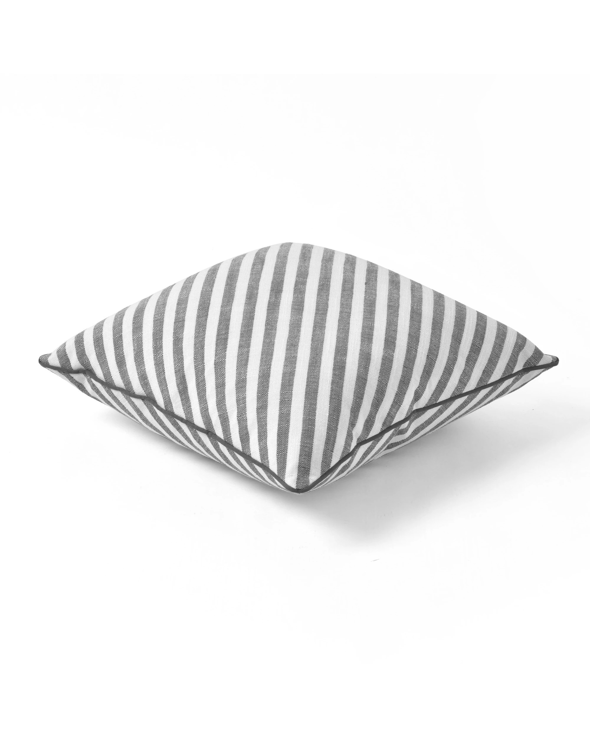 2 Cadence & Co. Oscar Faux Linen Striped Cushion - Charcoal, 2 of 5