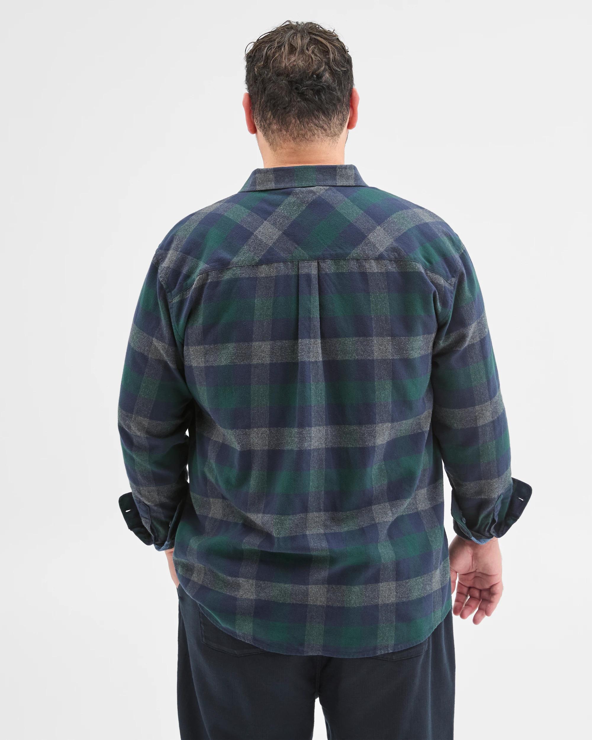 5 Target Man Plus Plus Size Australian Cotton Long Sleeve Flannelette Shirt WINTER GREEN, 5 of 7